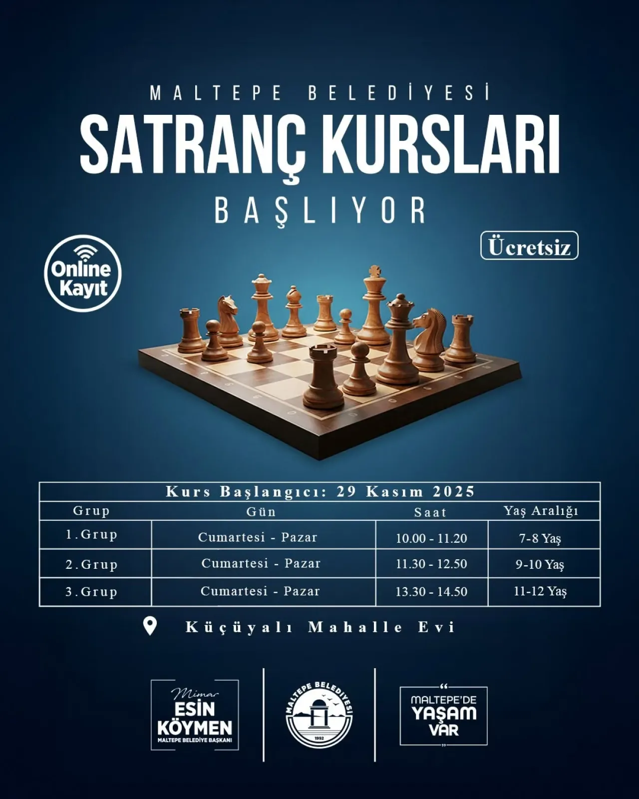 Maltepe'de Çocuklar İçin Ücretsiz Satranç Eğitimi Başlıyor Maltepe'de Çocuklar İçin Ücretsiz Satranç Eğitimi Başlıyor