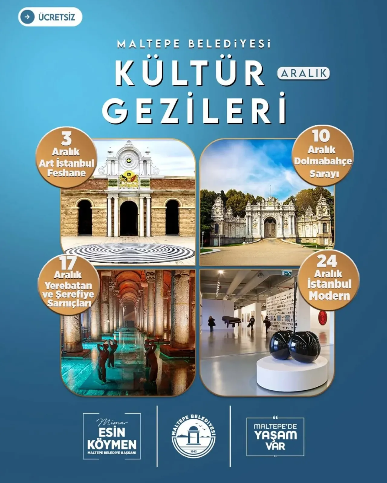 Maltepe Belediyesi Kültür Gezileri Aralık Ayı Kayıtları Başladı Maltepe Belediyesi Kültür Gezileri Aralık Ayı Kayıtları Başladı