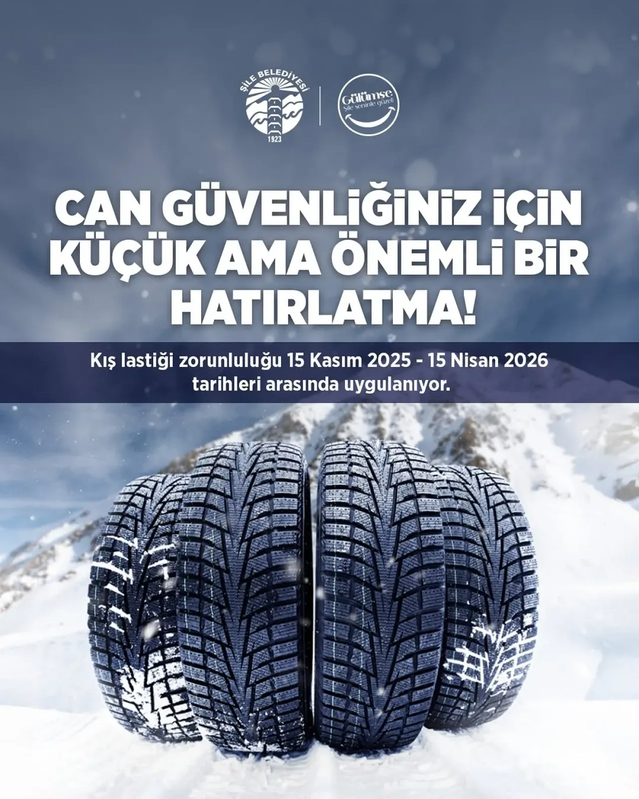 Şile Belediyesi'nden Kış Lastiği Uyarısı: 15 Kasım'da Başlıyor! Şile Belediyesi'nden Kış Lastiği Uyarısı: 15 Kasım'da Başlıyor!