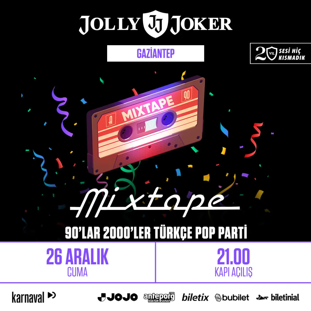 Gaziantep'te Nostalji Dolu Bir Gece: Mixtape 90'lar 2000'ler Türkçe Pop Gecesi Gaziantep'te Nostalji Dolu Bir Gece: Mixtape 90'lar 2000'ler Türkçe Pop Gecesi