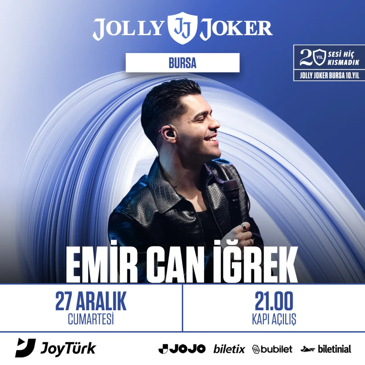 Emir Can İğrek, 27 Aralık'ta Jolly Joker Bursa Sahnesinde Emir Can İğrek, 27 Aralık'ta Jolly Joker Bursa Sahnesinde