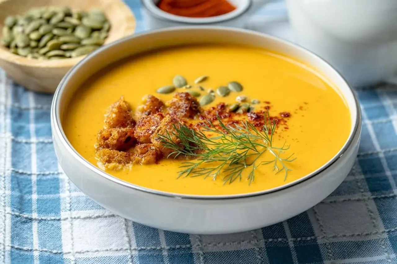 Tarhanalı Sebzeli Bal Kabağı Çorbası ile Sofralarınızı Şenlendirin Tarhanalı Sebzeli Bal Kabağı Çorbası ile Sofralarınızı Şenlendirin