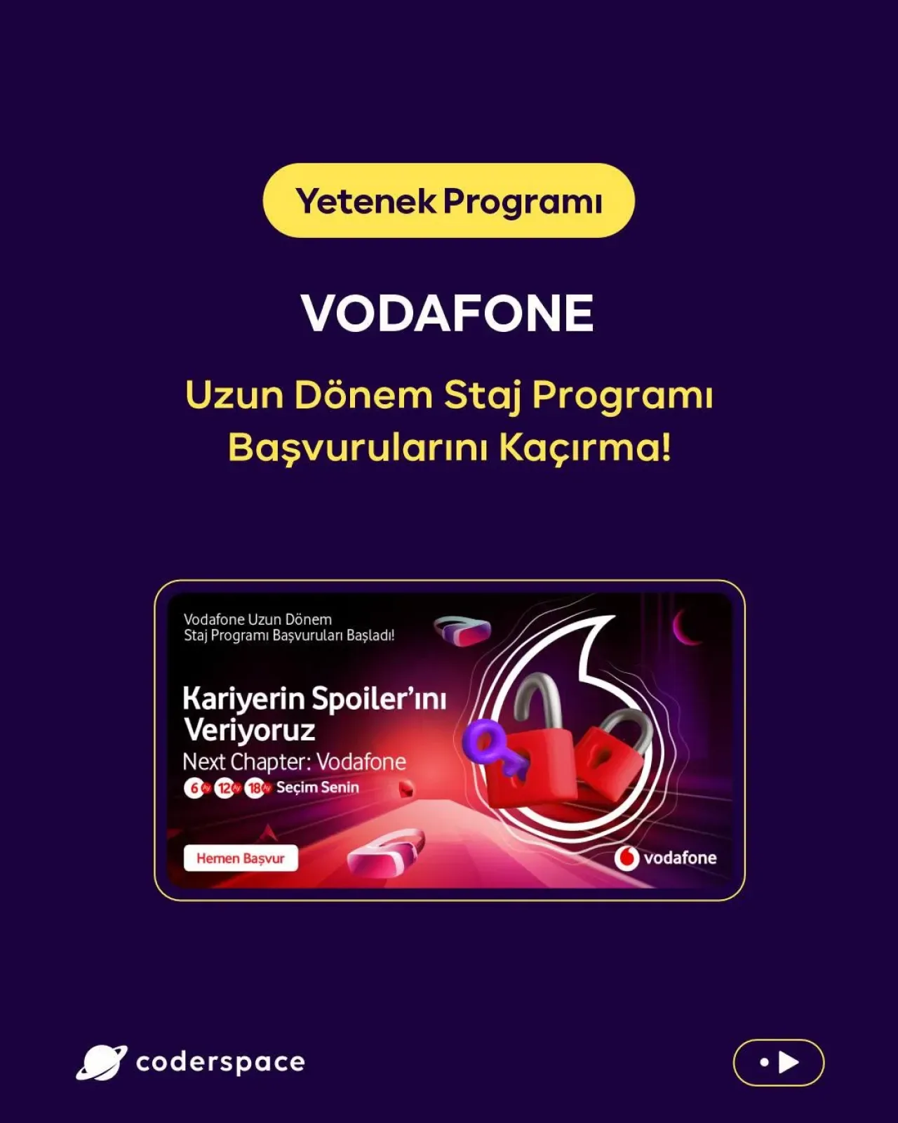 Vodafone, Uzun Dönem Staj Programı ile Genç Yetenekleri İş Hayatına Hazırlıyor Vodafone, Uzun Dönem Staj Programı ile Genç Yetenekleri İş Hayatına Hazırlıyor