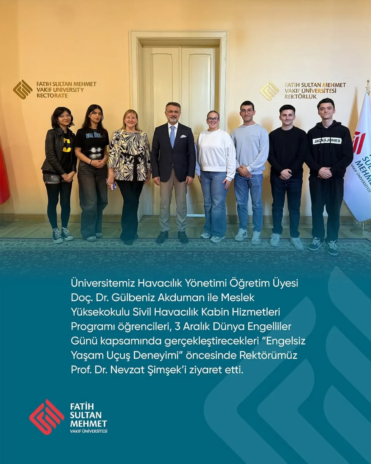 Fatih Sultan Mehmet Vakıf Üniversitesi'nden Anlamlı Proje: Engelsiz Yaşam Uçuş Deneyimi Fatih Sultan Mehmet Vakıf Üniversitesi'nden Anlamlı Proje: Engelsiz Yaşam Uçuş Deneyimi