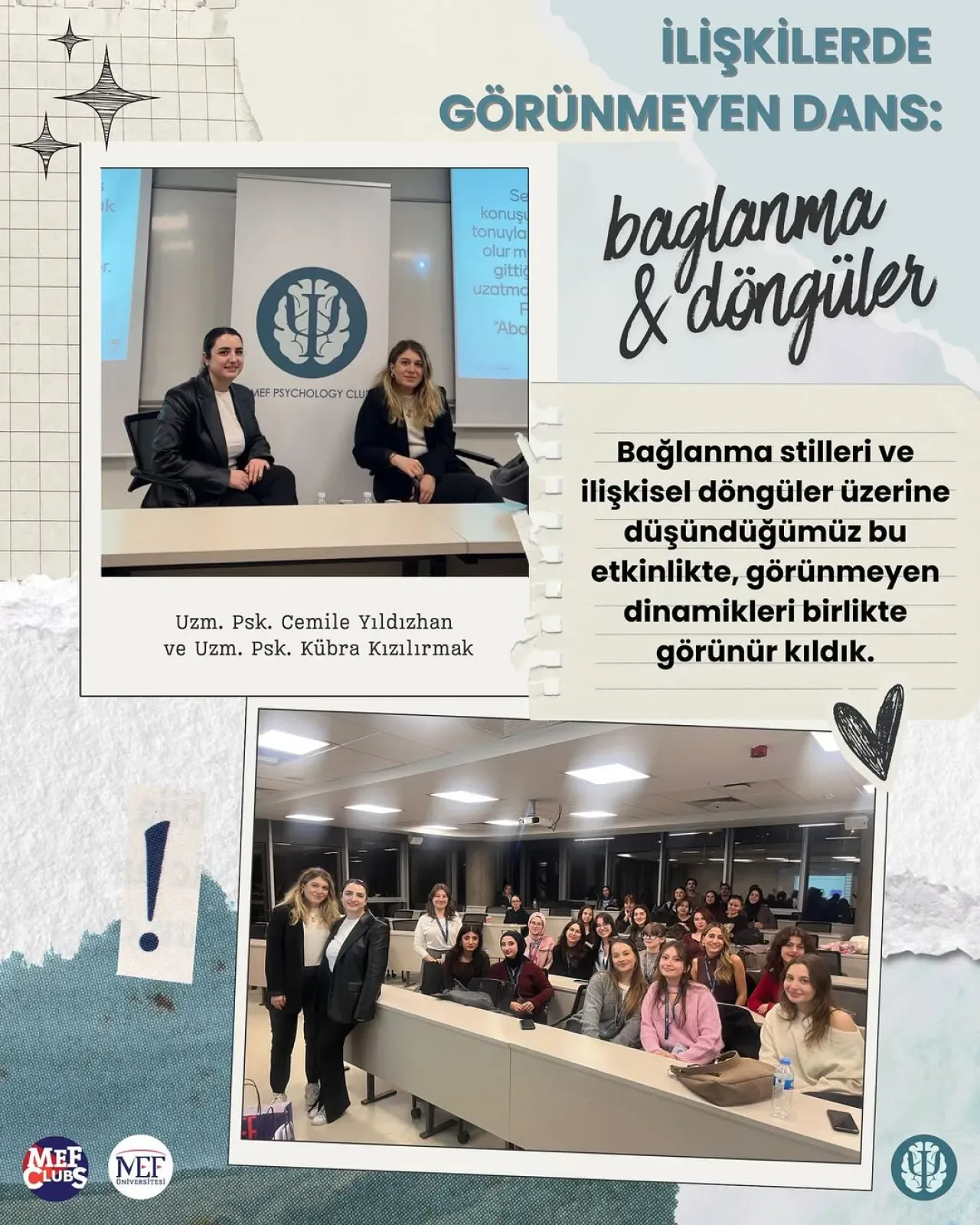 İlişkilerdeki Görünmeyen Dans: Bağlanma Stilleri MEF Üniversitesi'nde Masaya Yatırıldı İlişkilerdeki Görünmeyen Dans: Bağlanma Stilleri MEF Üniversitesi'nde Masaya Yatırıldı