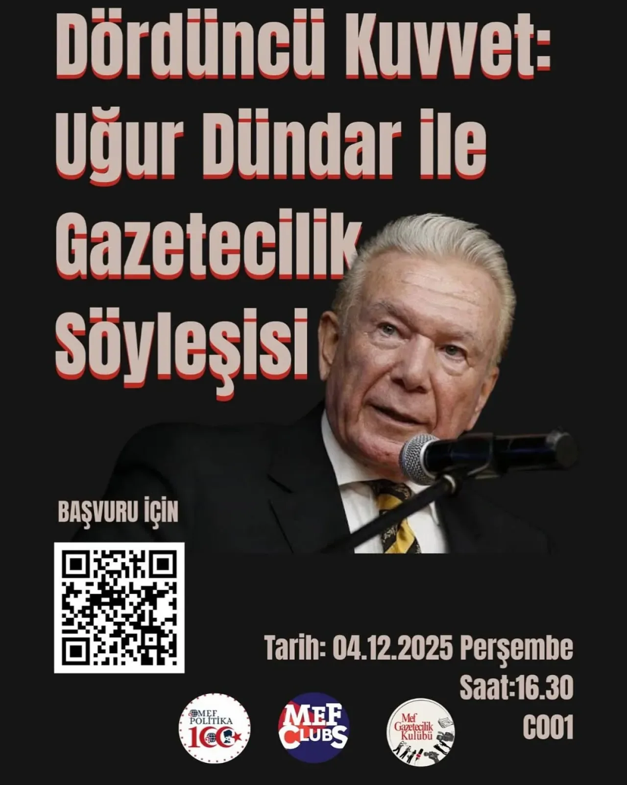 Uğur Dündar, MEF Üniversitesi'nde Gazetecilik Deneyimlerini Paylaşacak Uğur Dündar, MEF Üniversitesi'nde Gazetecilik Deneyimlerini Paylaşacak