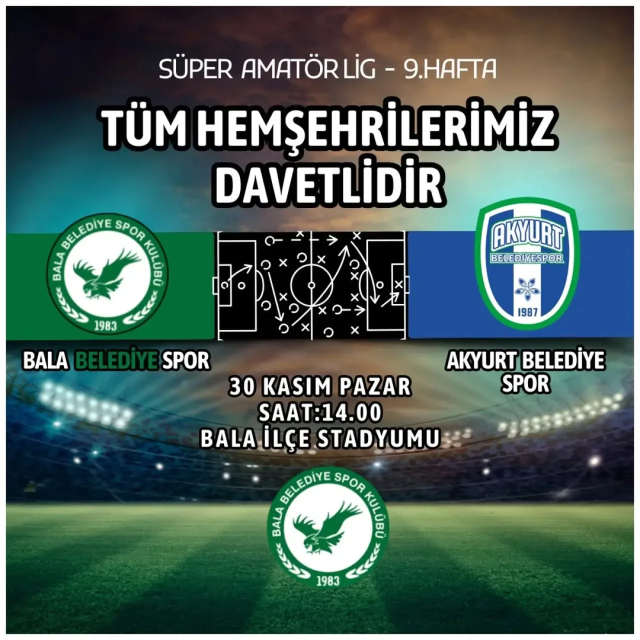 Bala Belediye Spor, Akyurt Belediye Spor ile 9. Haftada Sahada Karşılaşacak Bala Belediye Spor, Akyurt Belediye Spor ile 9. Haftada Sahada Karşılaşacak
