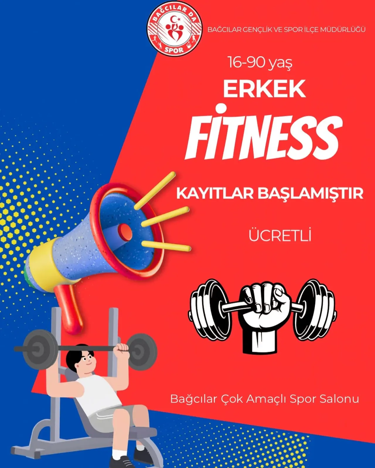Bağcılar'da 16-90 Yaş Arası Erkeklere Fitness Kayıtları Başladı Bağcılar'da 16-90 Yaş Arası Erkeklere Fitness Kayıtları Başladı