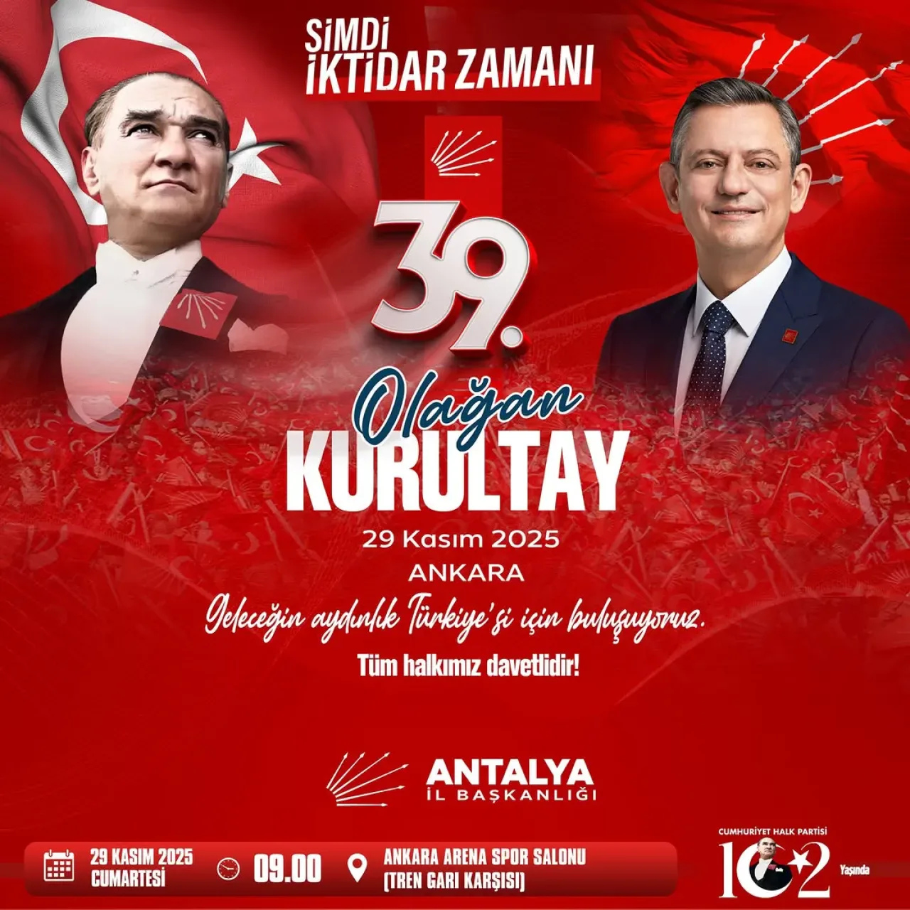 CHP'nin 39. Olağan Kurultayı Ankara'da Gerçekleşecek CHP'nin 39. Olağan Kurultayı Ankara'da Gerçekleşecek