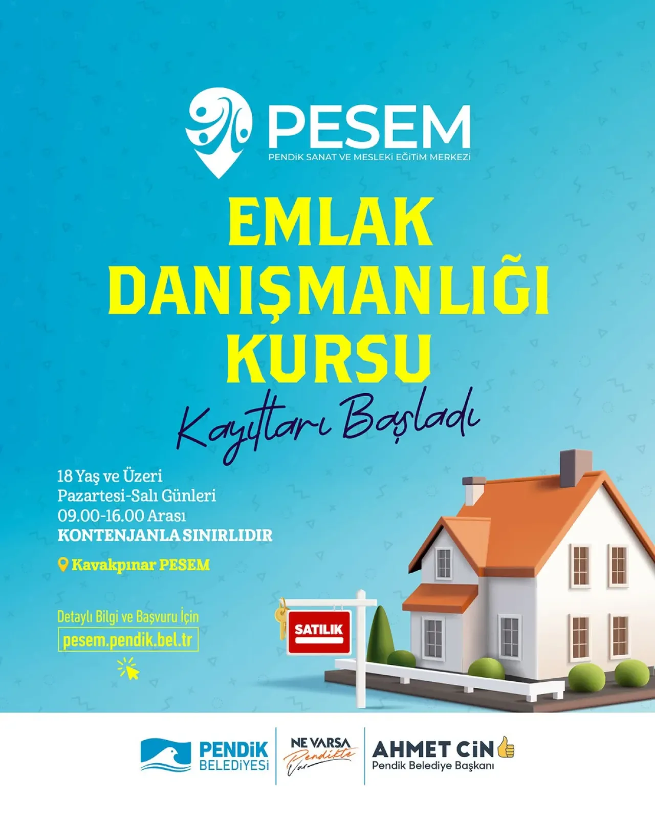 Pendik Belediyesi'nde Emlak Danışmanlığı Kursu Başvuruları Başladı Pendik Belediyesi'nde Emlak Danışmanlığı Kursu Başvuruları Başladı