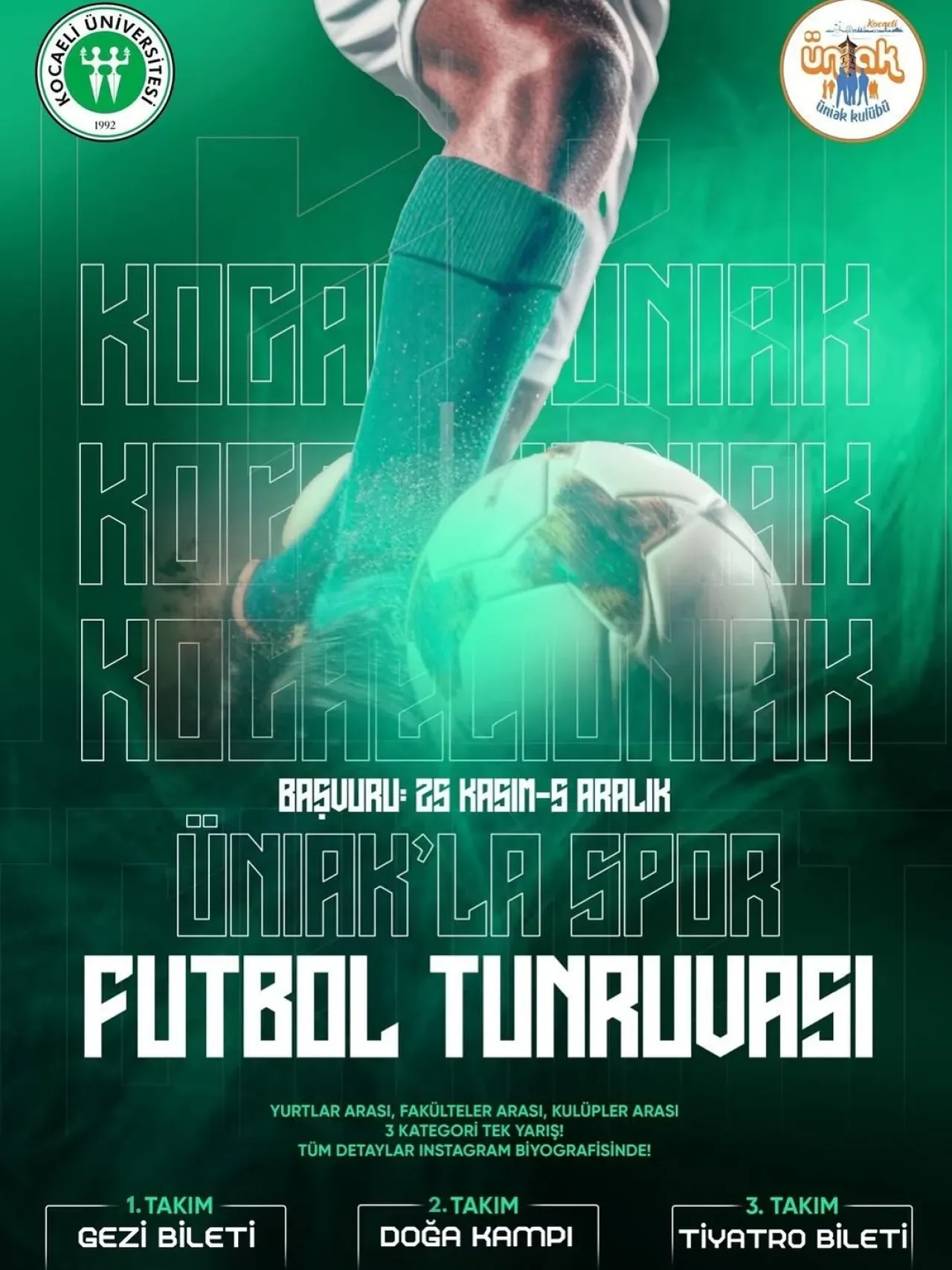 Kocaeli ÜNİAK Futbol Turnuvası Başvuruları Başladı Kocaeli ÜNİAK Futbol Turnuvası Başvuruları Başladı