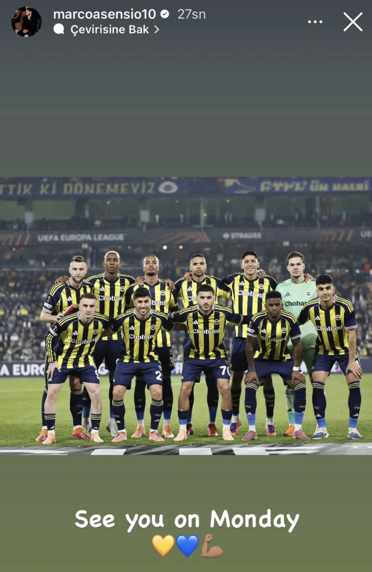 Marco Asensio'dan Taraftarlara Mesaj: "Pazartesi Görüşürüz" Marco Asensio'dan Taraftarlara Mesaj: "Pazartesi Görüşürüz"