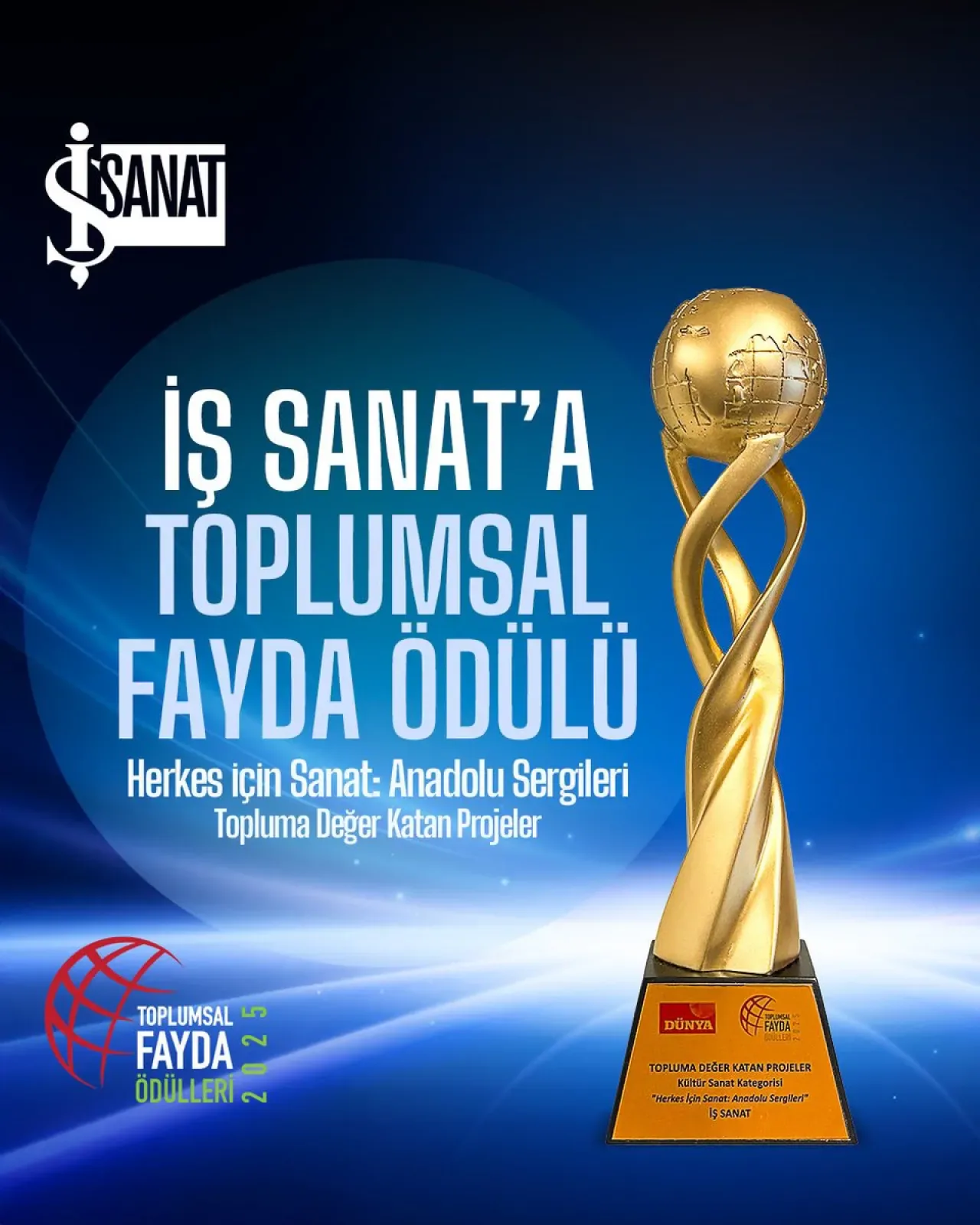 İş Sanat, "Herkes için Sanat Anadolu Sergileri" Projesi ile Toplumsal Fayda Ödülü'nün Sahibi Oldu İş Sanat, "Herkes için Sanat Anadolu Sergileri" Projesi ile Toplumsal Fayda Ödülü'nün Sahibi Oldu