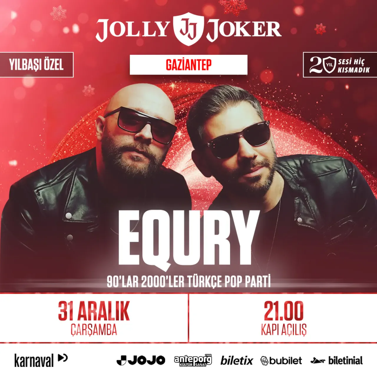Equry, Jolly Joker Gaziantep'te Yılbaşı Özel Konseriyle Enerji Verecek Equry, Jolly Joker Gaziantep'te Yılbaşı Özel Konseriyle Enerji Verecek