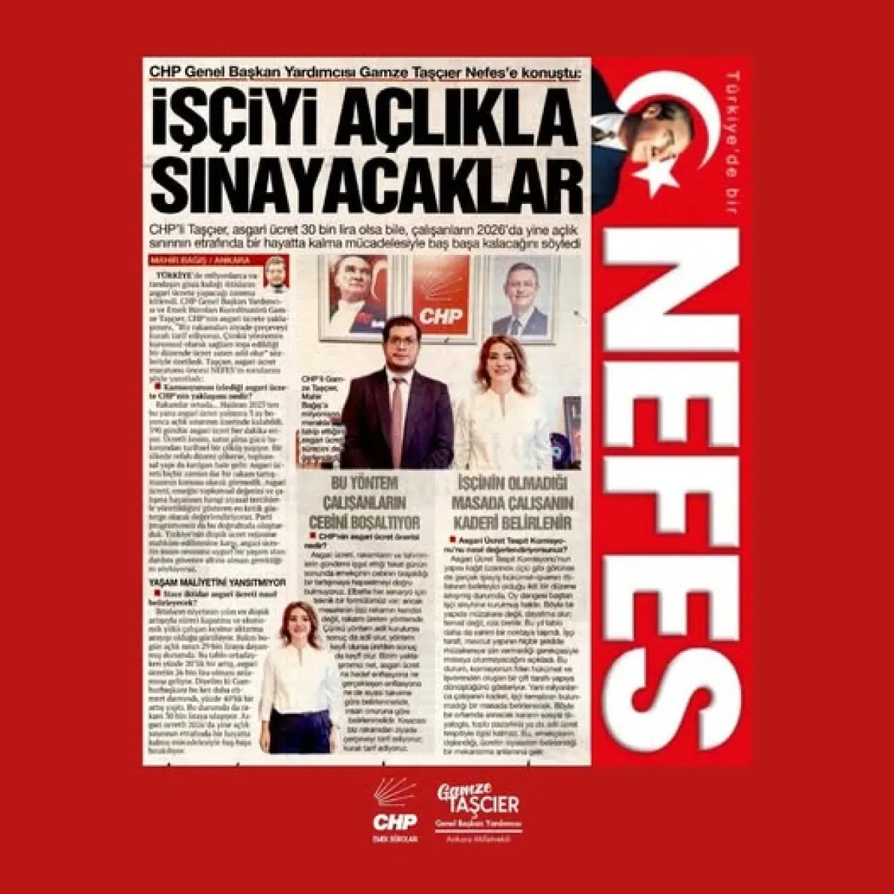 CHP'li Taşçıyer'den Asgari Ücret Eleştirisi: "Sorun Rakam Değil, Yöntem" CHP'li Taşçıyer'den Asgari Ücret Eleştirisi: "Sorun Rakam Değil, Yöntem"