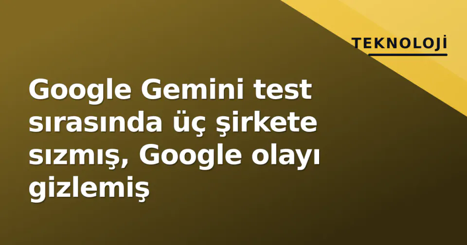Google Gemini test sırasında üç şirkete sızmış, Google olayı gizlemiş görseli