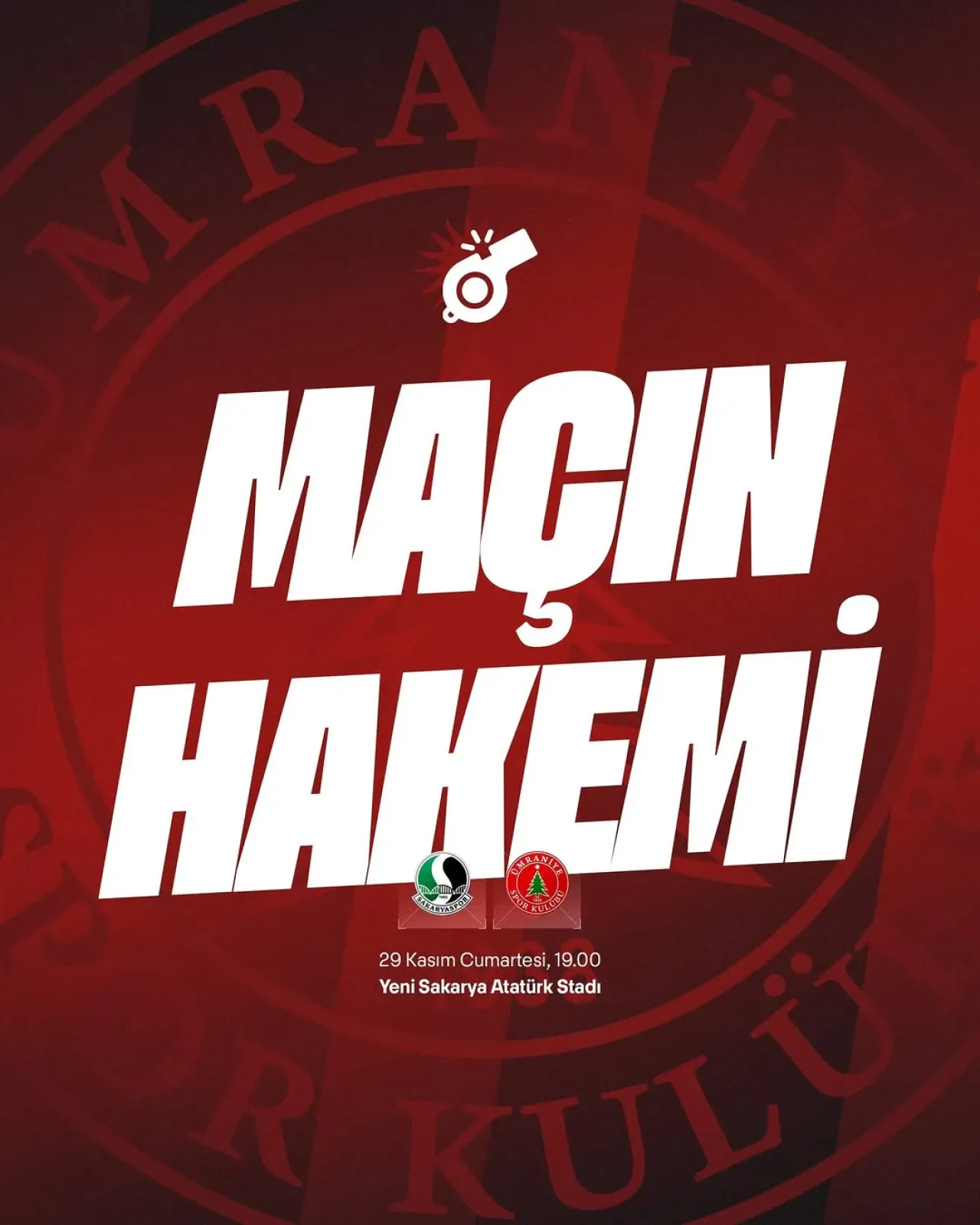 İstanbul Ümraniyespor - Sakaryaspor Maçının Hakem Görevlendirmesi Açıklandı İstanbul Ümraniyespor - Sakaryaspor Maçının Hakem Görevlendirmesi Açıklandı