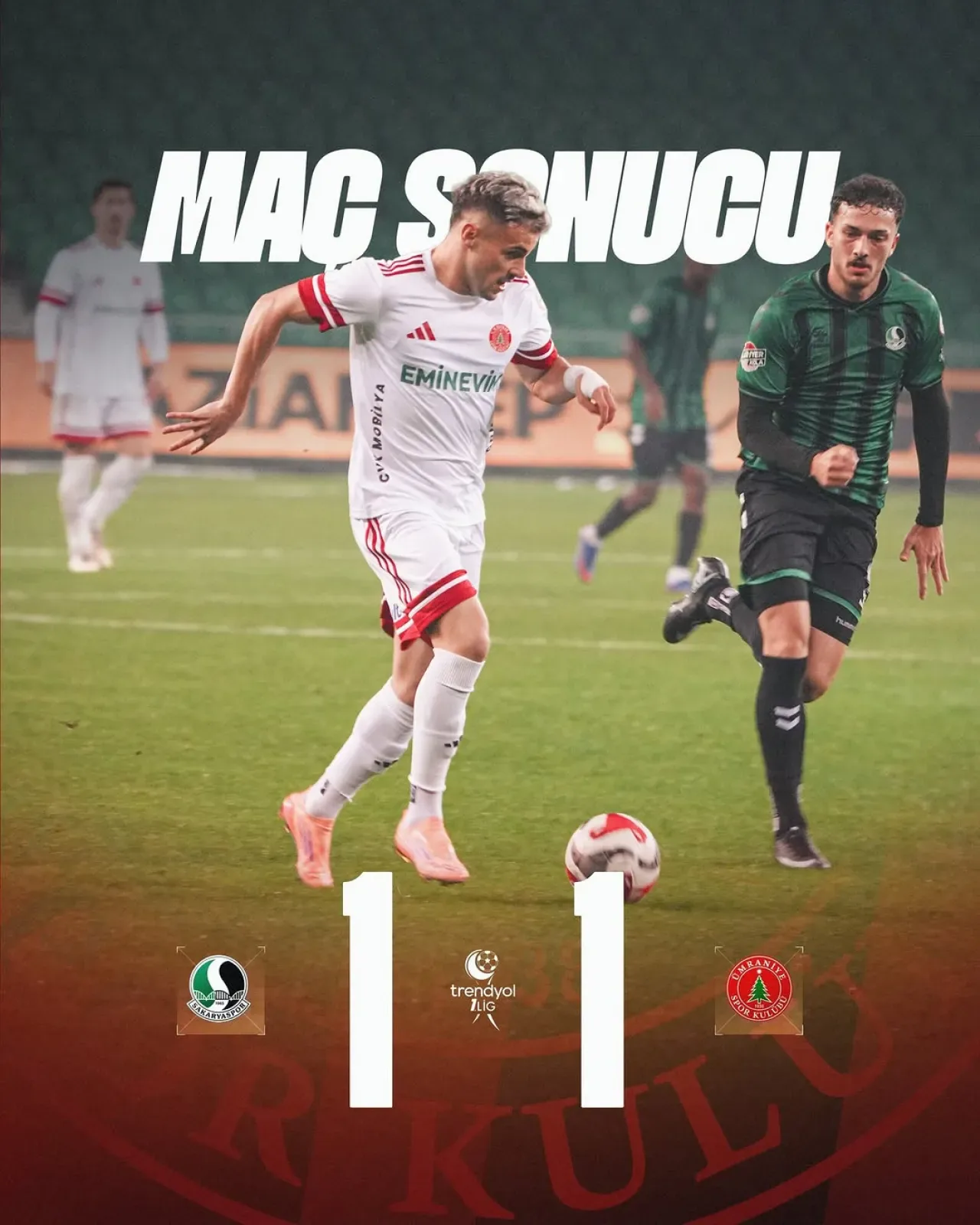 Sakaryaspor ile Eminevim Ümraniyespor Sona Eren Maçta Berabere Kaldı Sakaryaspor ile Eminevim Ümraniyespor Sona Eren Maçta Berabere Kaldı
