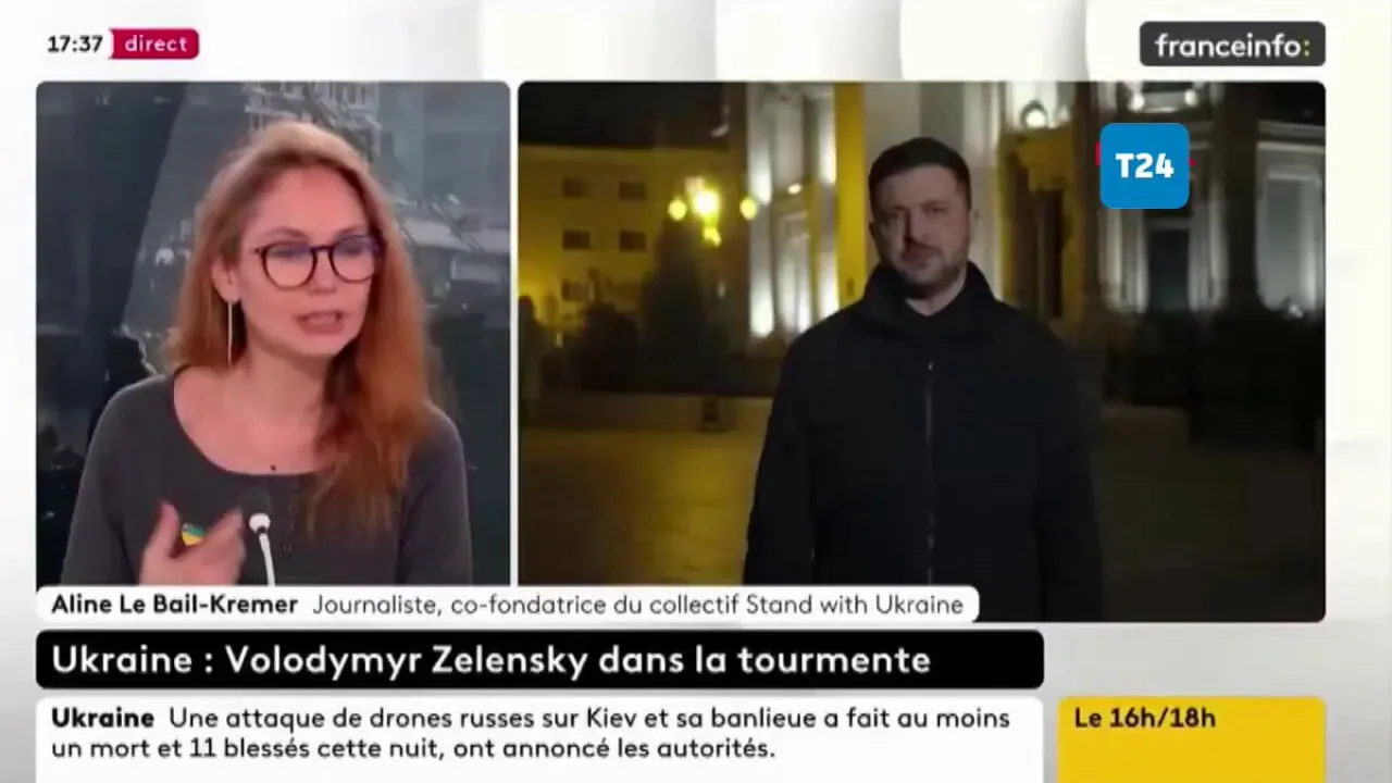 Ukrayna Başkanı Zelensky'nin Canlı Yayını Sırasında Bomba Alarmı Ukrayna Başkanı Zelensky'nin Canlı Yayını Sırasında Bomba Alarmı