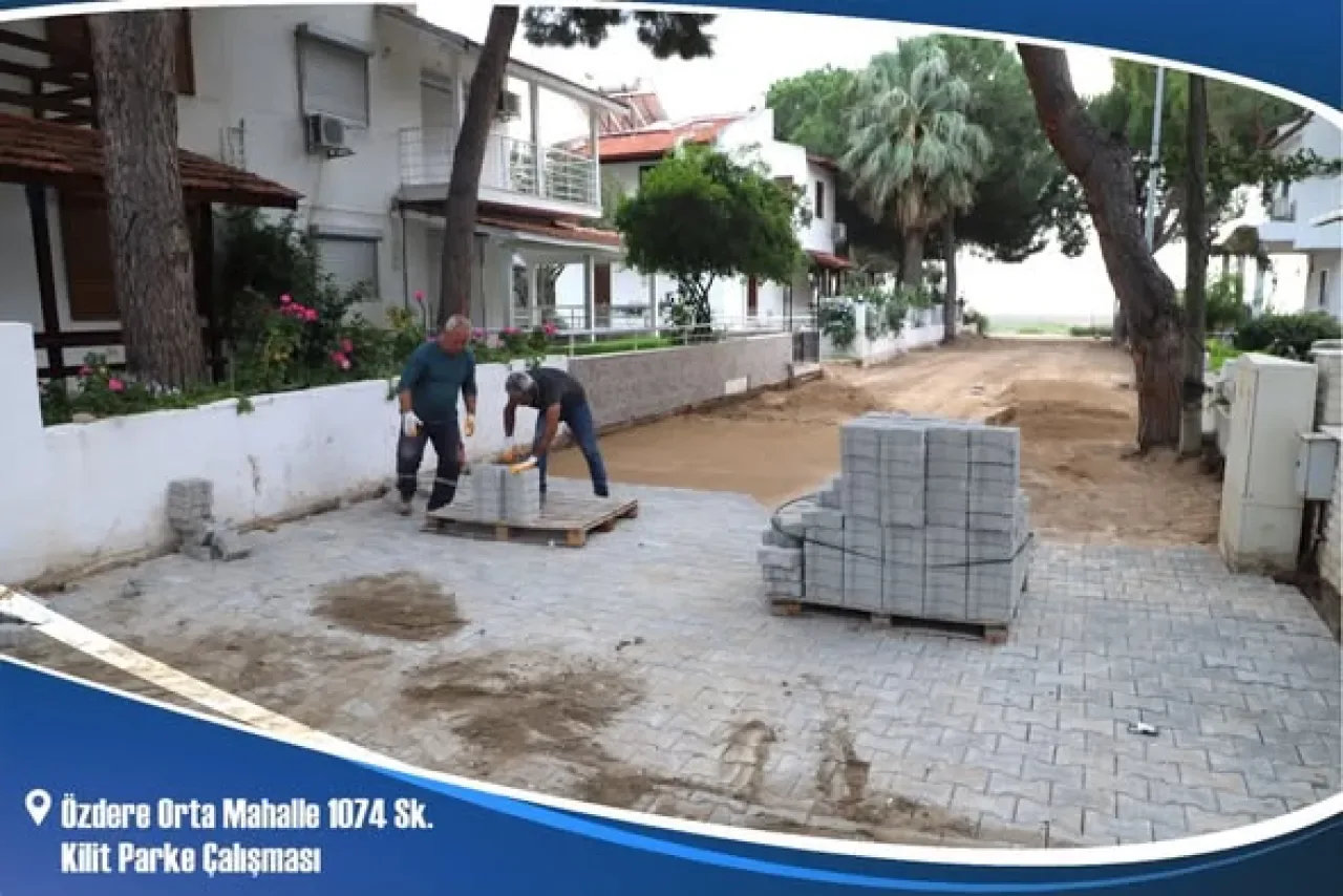 Menderes Belediyesi Özdere'de Kilit Parke Çalışmasını Tamamladı Menderes Belediyesi Özdere'de Kilit Parke Çalışmasını Tamamladı