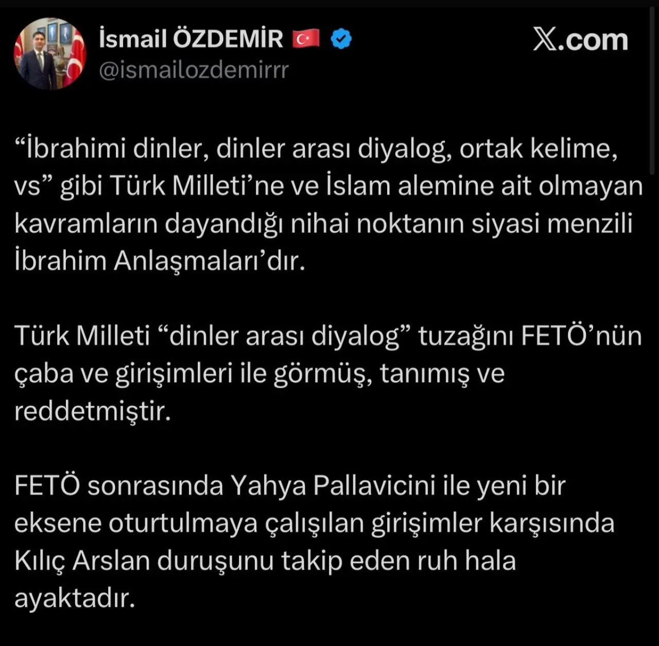 MHP'li İsmail Özdemir'den Papa Ziyaretine Tepki MHP'li İsmail Özdemir'den Papa Ziyaretine Tepki
