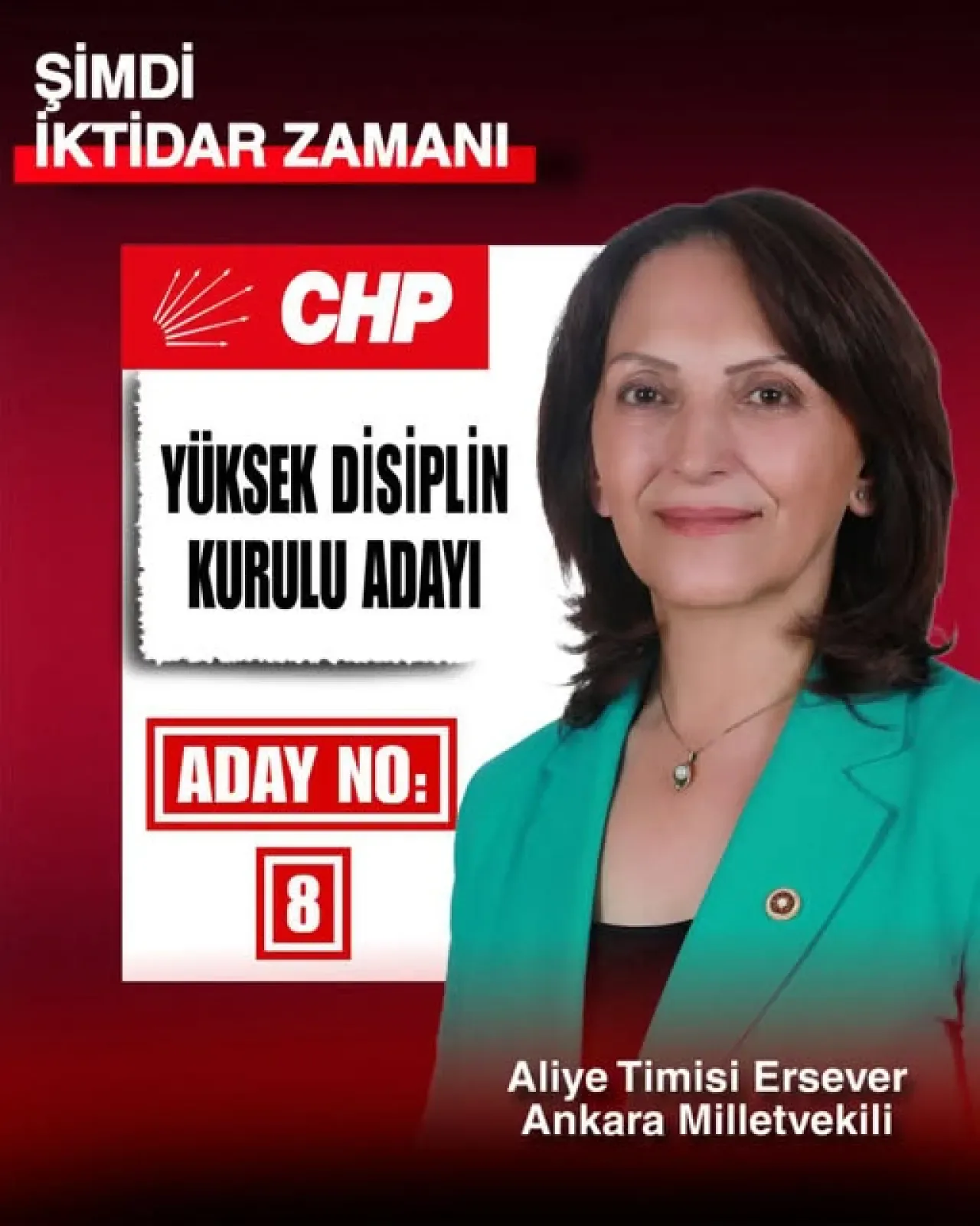 CHP'de Yeni Dönem: Aliye Timisi Ersever Yüksek Disiplin Kurulu Üyeliğine Aday CHP'de Yeni Dönem: Aliye Timisi Ersever Yüksek Disiplin Kurulu Üyeliğine Aday