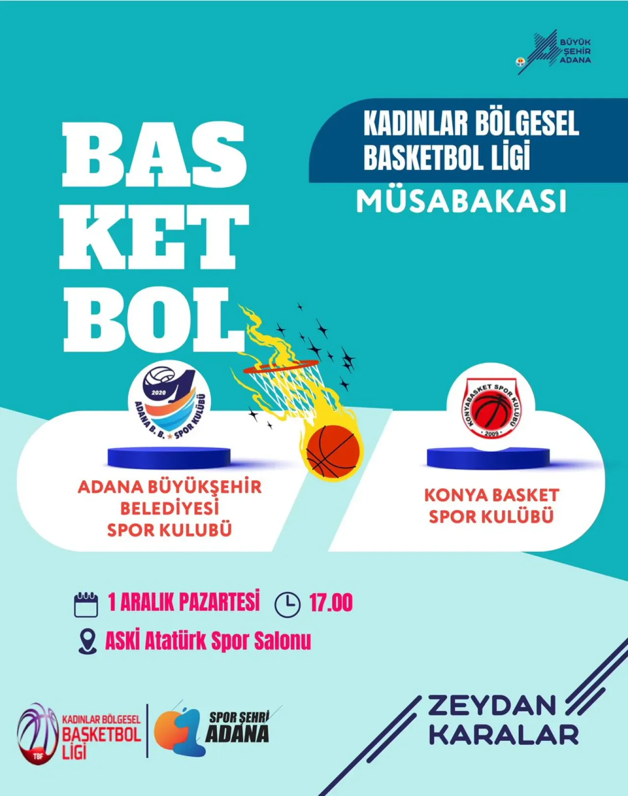 Adana Büyükşehir Belediyesi Basketbol Takımı, Konya Basket ile Karşılaşıyor Adana Büyükşehir Belediyesi Basketbol Takımı, Konya Basket ile Karşılaşıyor