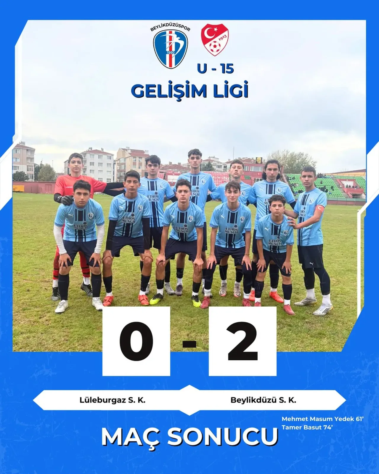 Beylikdüzü Spor Kulübü U15 Takımı Lüleburgaz'da Galibiyet Aldı Beylikdüzü Spor Kulübü U15 Takımı Lüleburgaz'da Galibiyet Aldı