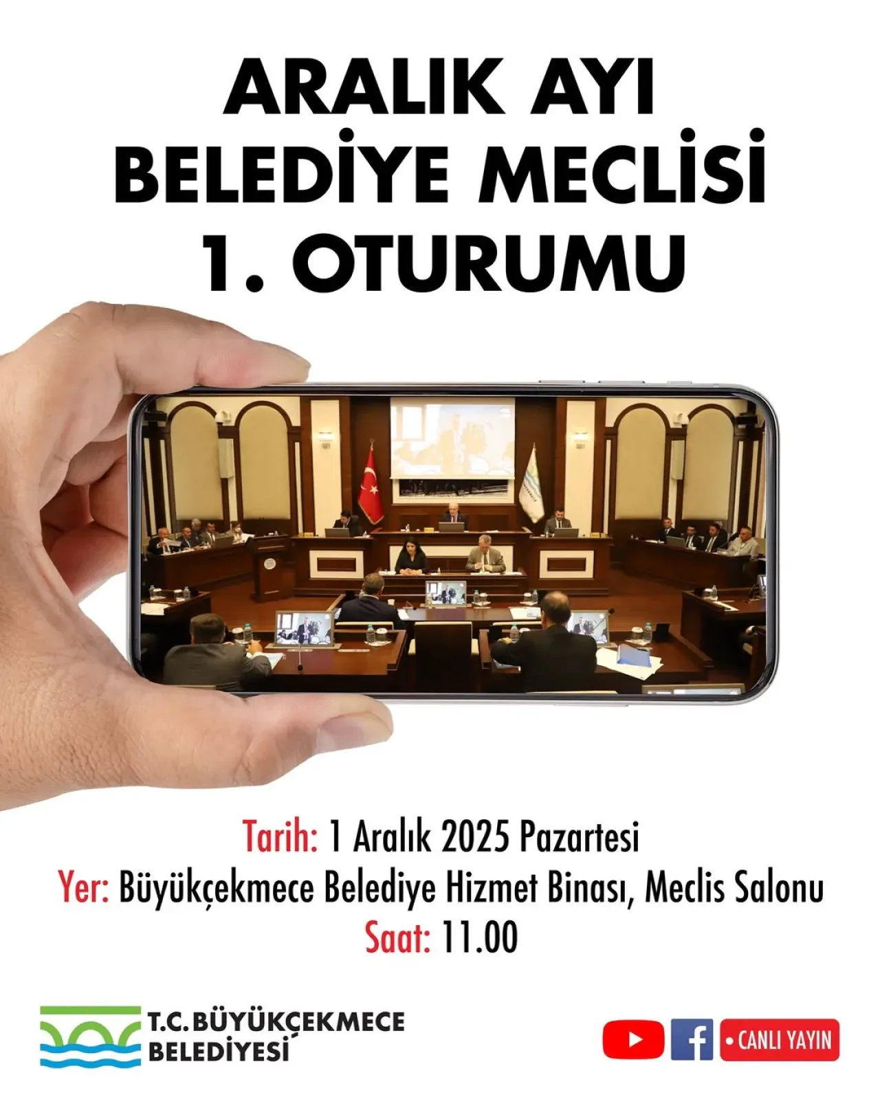 Büyükçekmece Belediyesi Aralık Ayı Meclis Toplantısı Yarın Gerçekleşecek Büyükçekmece Belediyesi Aralık Ayı Meclis Toplantısı Yarın Gerçekleşecek