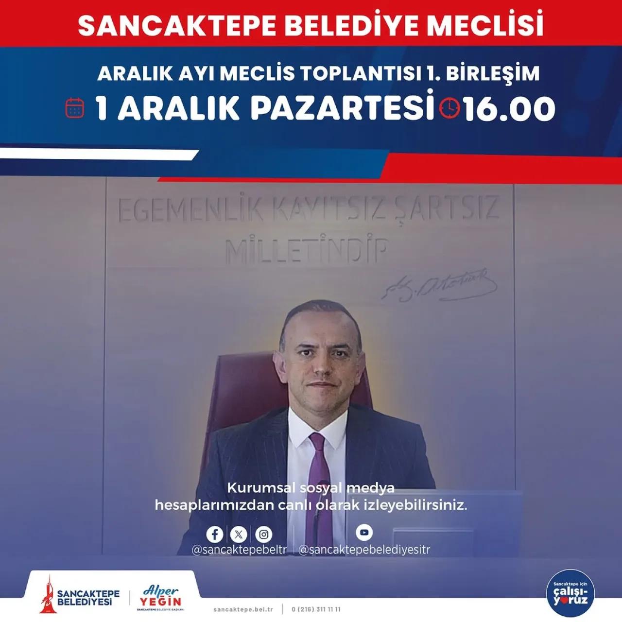 Sancaktepe Belediye Meclisi Aralık Ayı Toplantısı Bugün Yapılacak Sancaktepe Belediye Meclisi Aralık Ayı Toplantısı Bugün Yapılacak