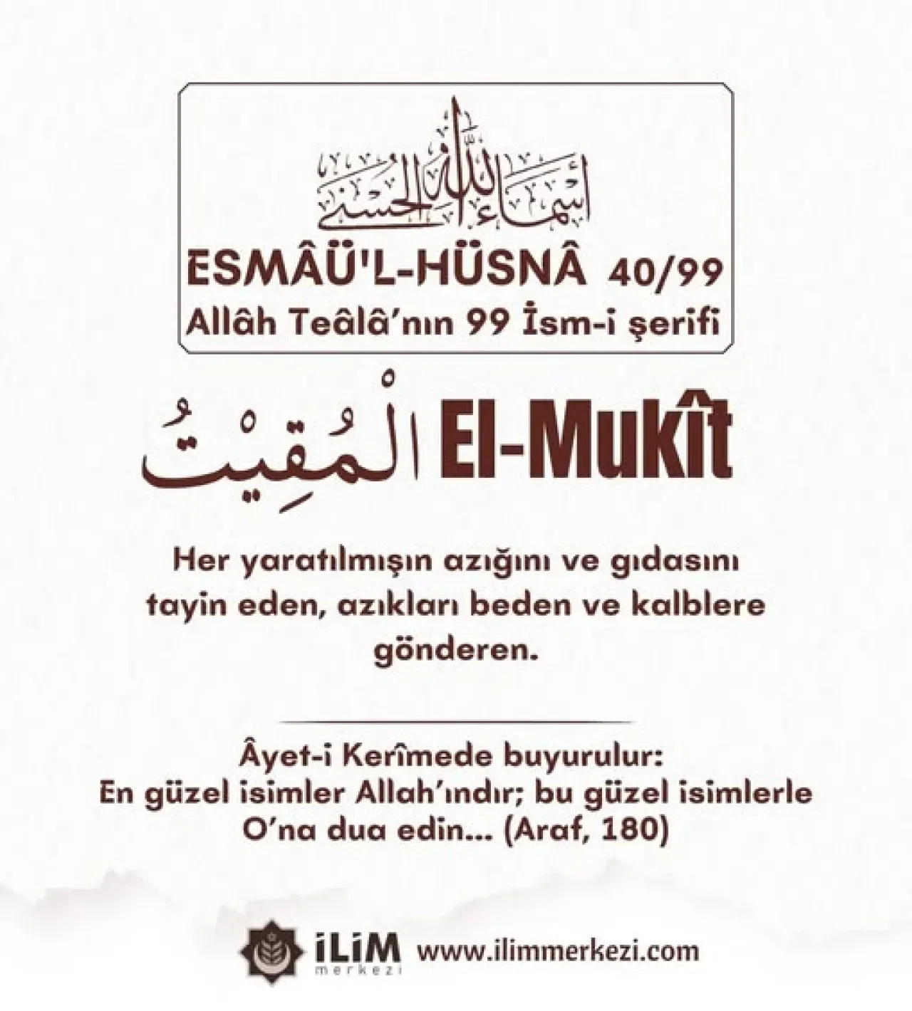 Başakşehir İlim Merkezi'nde Esmaül Hüsna Dersleri: El Mukît İsminin Manası Ele Alındı Başakşehir İlim Merkezi'nde Esmaül Hüsna Dersleri: El Mukît İsminin Manası Ele Alındı