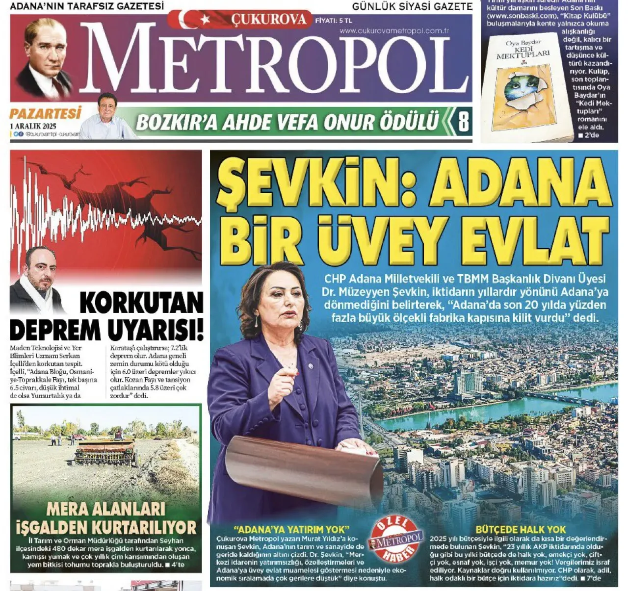 CHP'li Müzeyyen Şevkin: Adana Siyasi İktidar Tarafından Üvey Evlat Muamelesi Görüyor CHP'li Müzeyyen Şevkin: Adana Siyasi İktidar Tarafından Üvey Evlat Muamelesi Görüyor