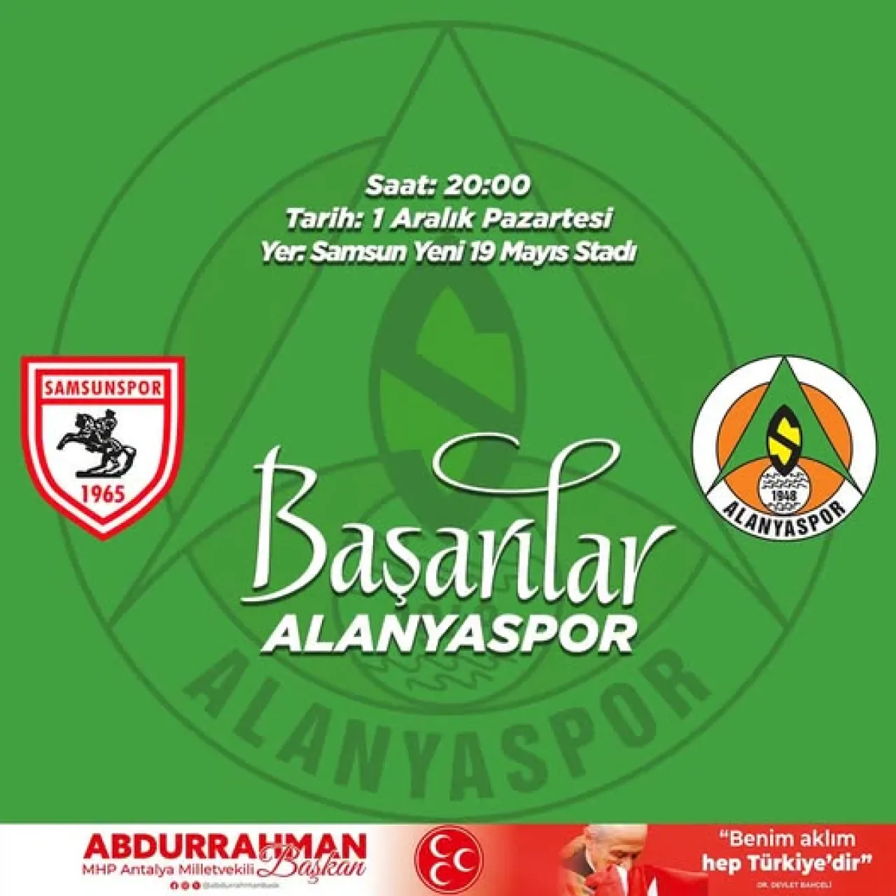 Alanyaspor, Samsunspor deplasmanına gidiyor Alanyaspor, Samsunspor deplasmanına gidiyor