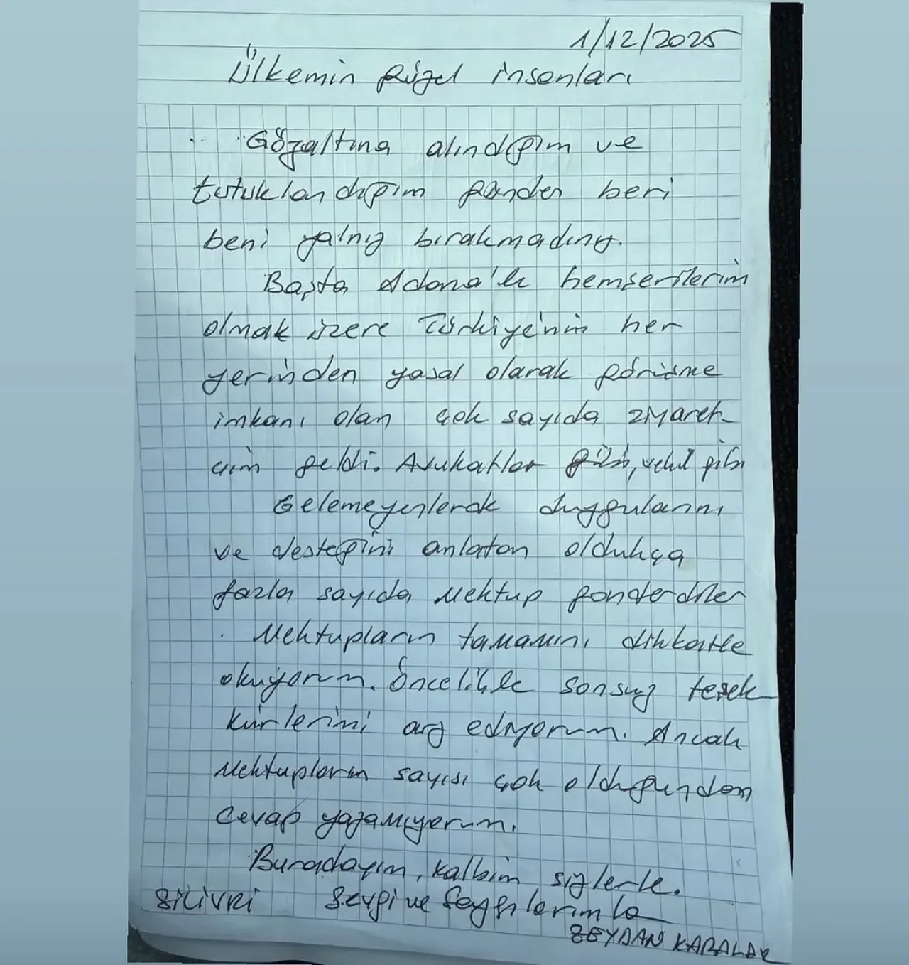 Adana Büyükşehir Belediye Başkanı Zeydan Karalar'dan Halka Teşekkür Mesajı Adana Büyükşehir Belediye Başkanı Zeydan Karalar'dan Halka Teşekkür Mesajı