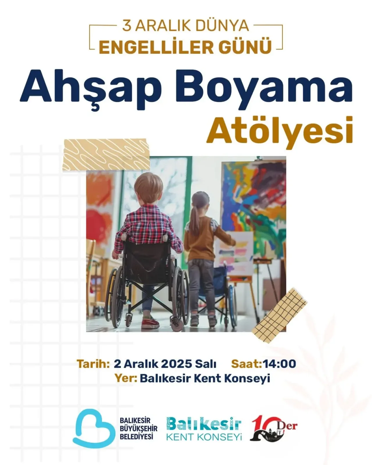 Balıkesir'de 3 Aralık Dünya Engelliler Günü'ne Özel Ahşap Boyama Atölyesi Balıkesir'de 3 Aralık Dünya Engelliler Günü'ne Özel Ahşap Boyama Atölyesi