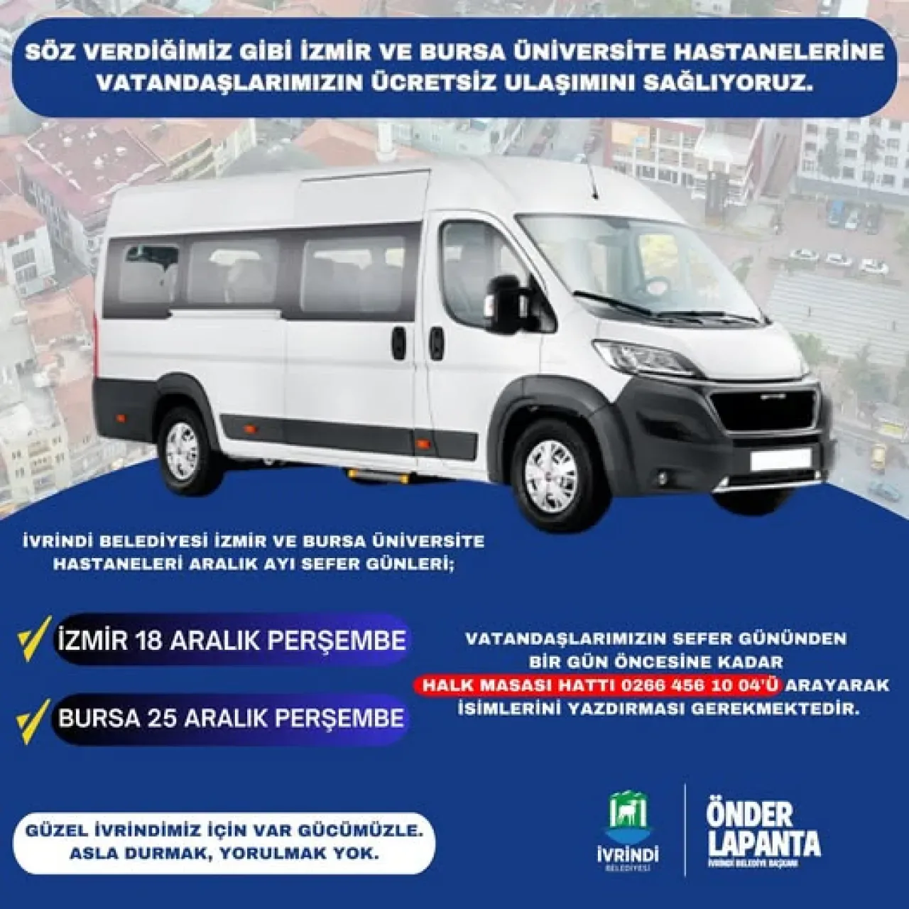 İvrindi Belediyesi Ücretsiz Üniversite Hastanesi Servisi Hizmeti İvrindi Belediyesi Ücretsiz Üniversite Hastanesi Servisi Hizmeti