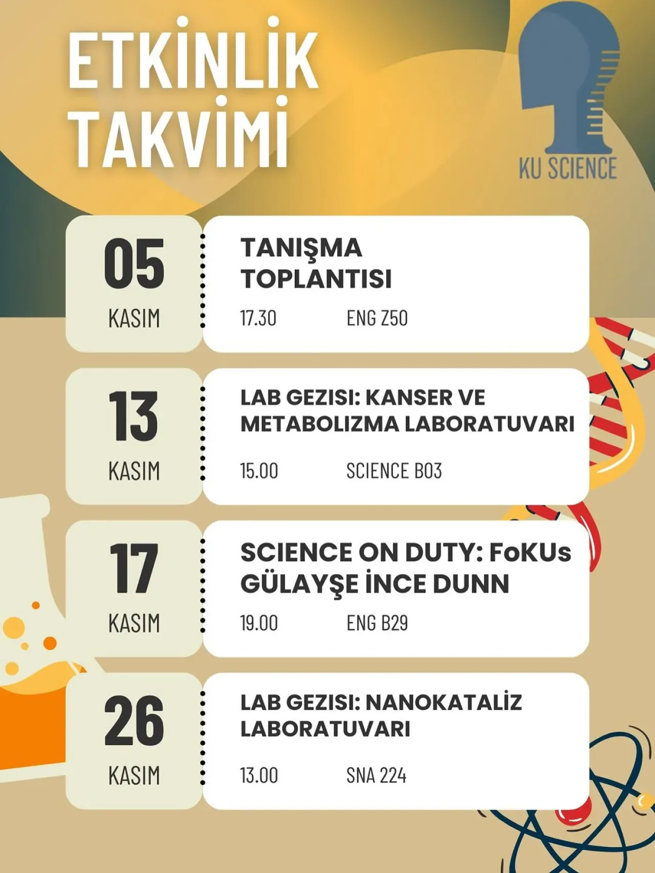 Koç Üniversitesi Bilim Kulübü Kasım Ayı Etkinliklerini Tamamladı Koç Üniversitesi Bilim Kulübü Kasım Ayı Etkinliklerini Tamamladı