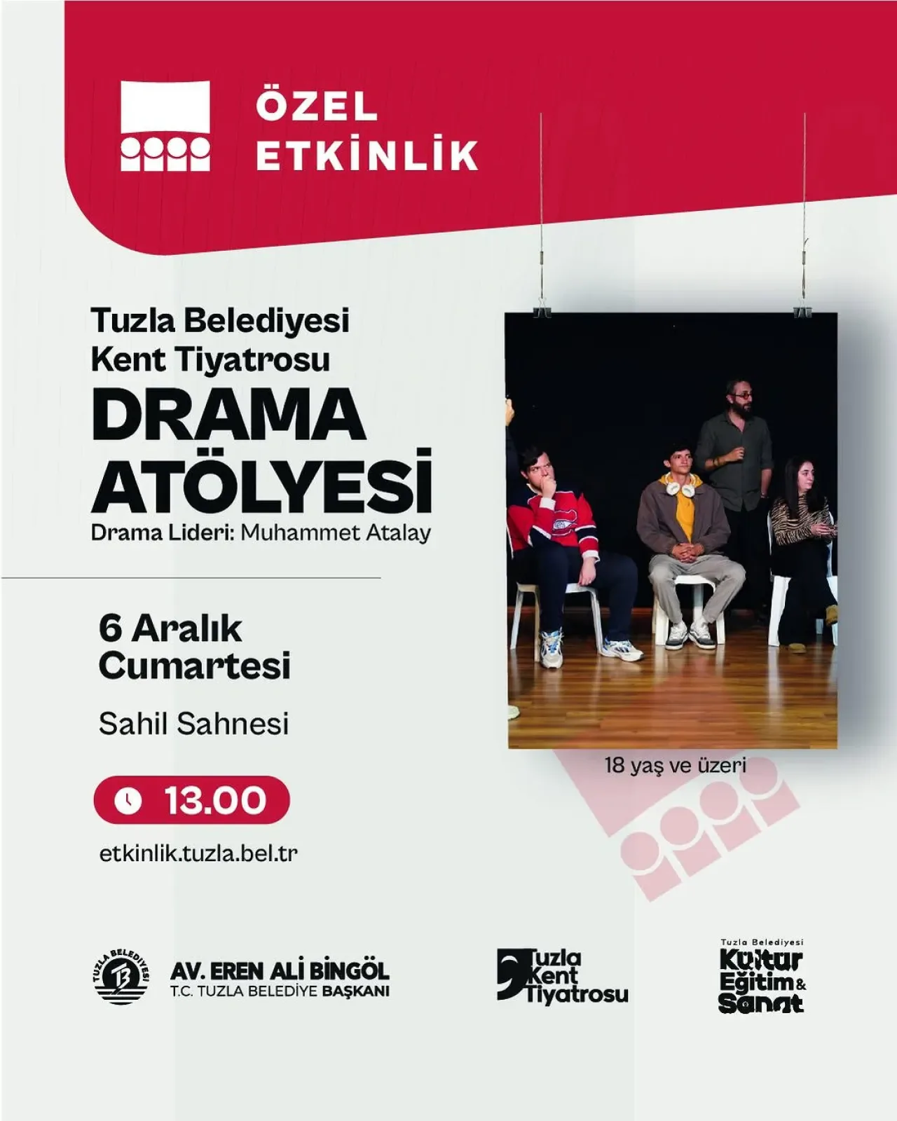 Tuzla Belediyesi Kent Tiyatrosu'nda Drama Atölyesi Başlıyor Tuzla Belediyesi Kent Tiyatrosu'nda Drama Atölyesi Başlıyor