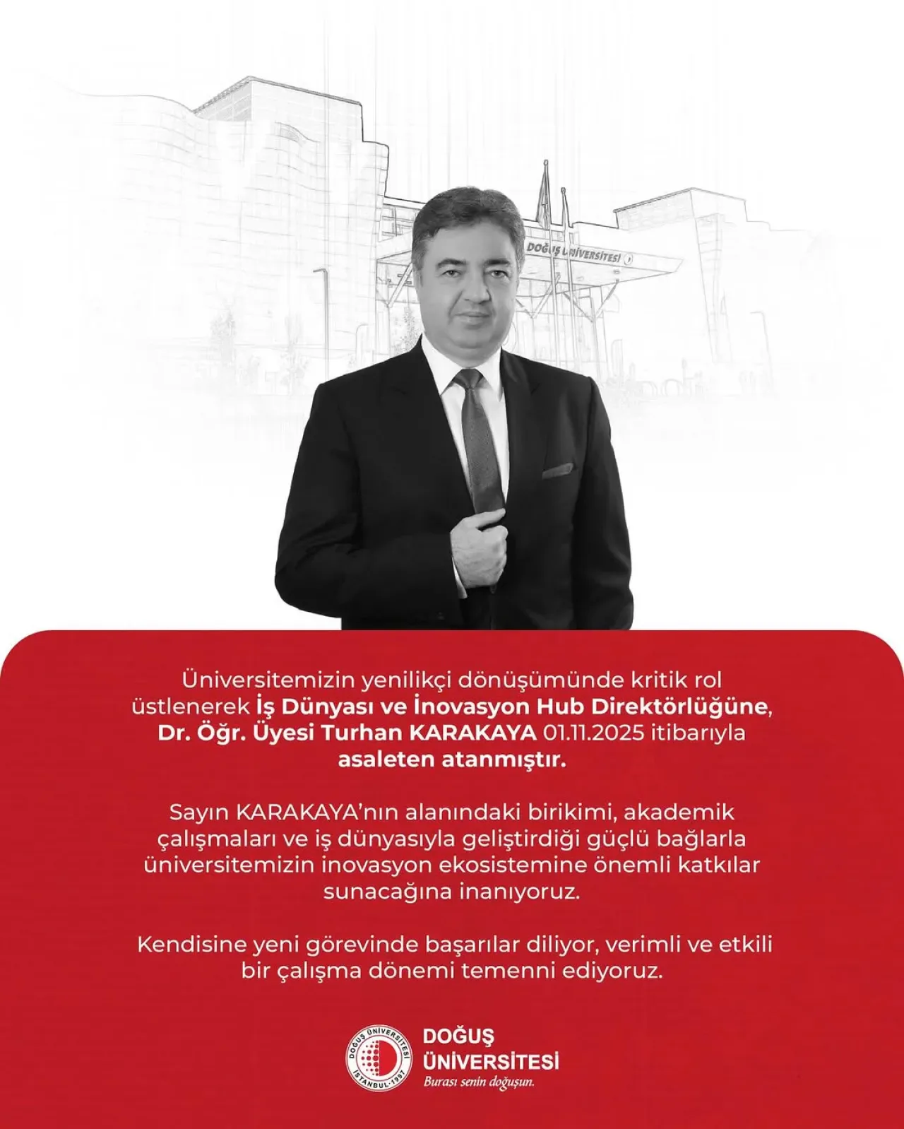 Doğuş Üniversitesi'ne İş Dünyası ve İnovasyon Hub Direktörü Atandı Doğuş Üniversitesi'ne İş Dünyası ve İnovasyon Hub Direktörü Atandı