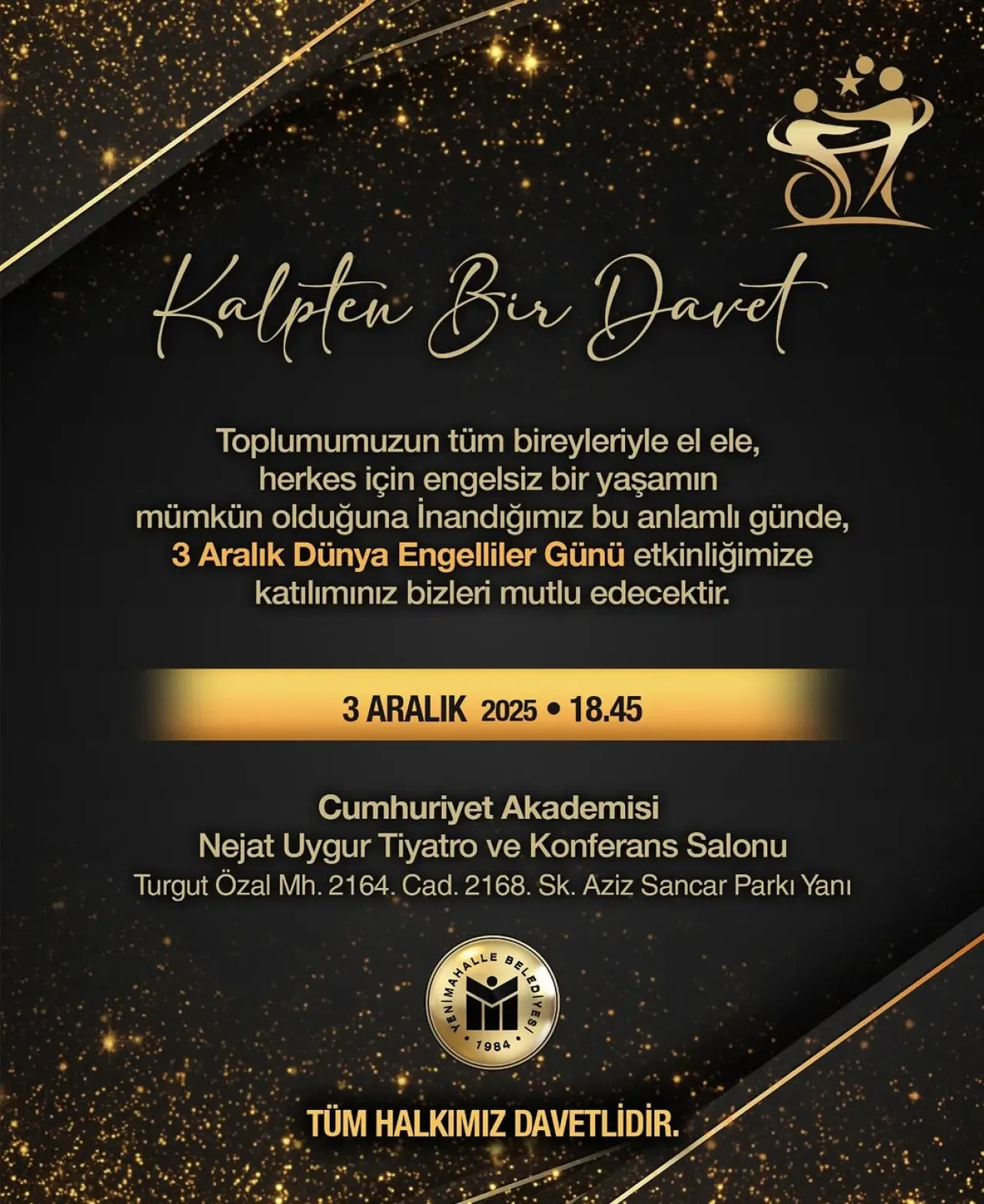 Yenimahalle'de 3 Aralık Dünya Engelliler Günü'ne Özel Anlamlı Etkinlik Yenimahalle'de 3 Aralık Dünya Engelliler Günü'ne Özel Anlamlı Etkinlik
