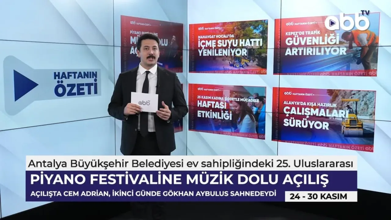 Antalya Büyükşehir Belediyesi'nin Kasım Haftası Faaliyet Raporu: Piyano Festivali, Altyapı ve Eğitime Destek Antalya Büyükşehir Belediyesi'nin Kasım Haftası Faaliyet Raporu: Piyano Festivali, Altyapı ve Eğitime Destek