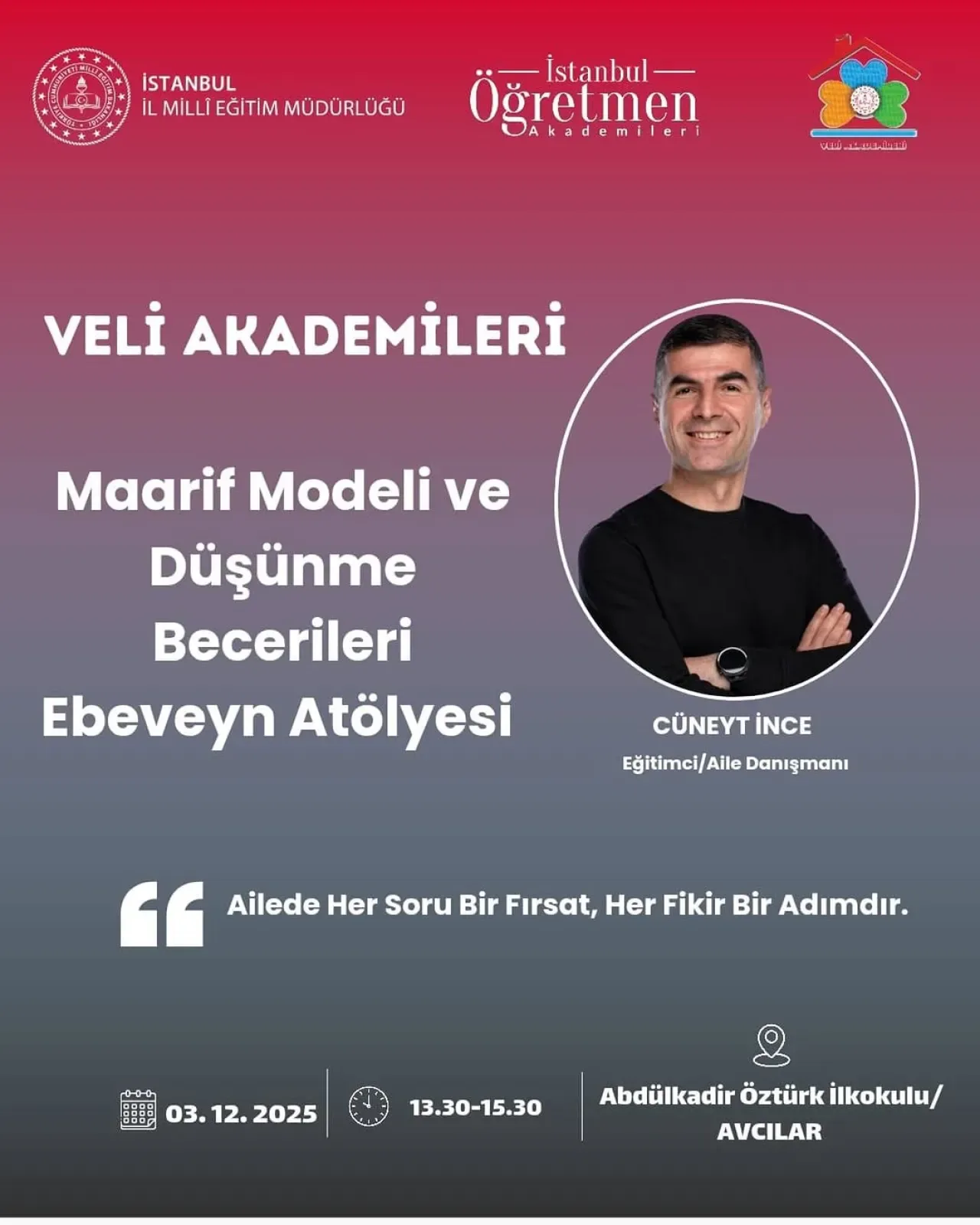 Avcılar'da Ebeveynlere Yönelik Maarif Modeli ve Düşünme Becerileri Atölyesi Avcılar'da Ebeveynlere Yönelik Maarif Modeli ve Düşünme Becerileri Atölyesi