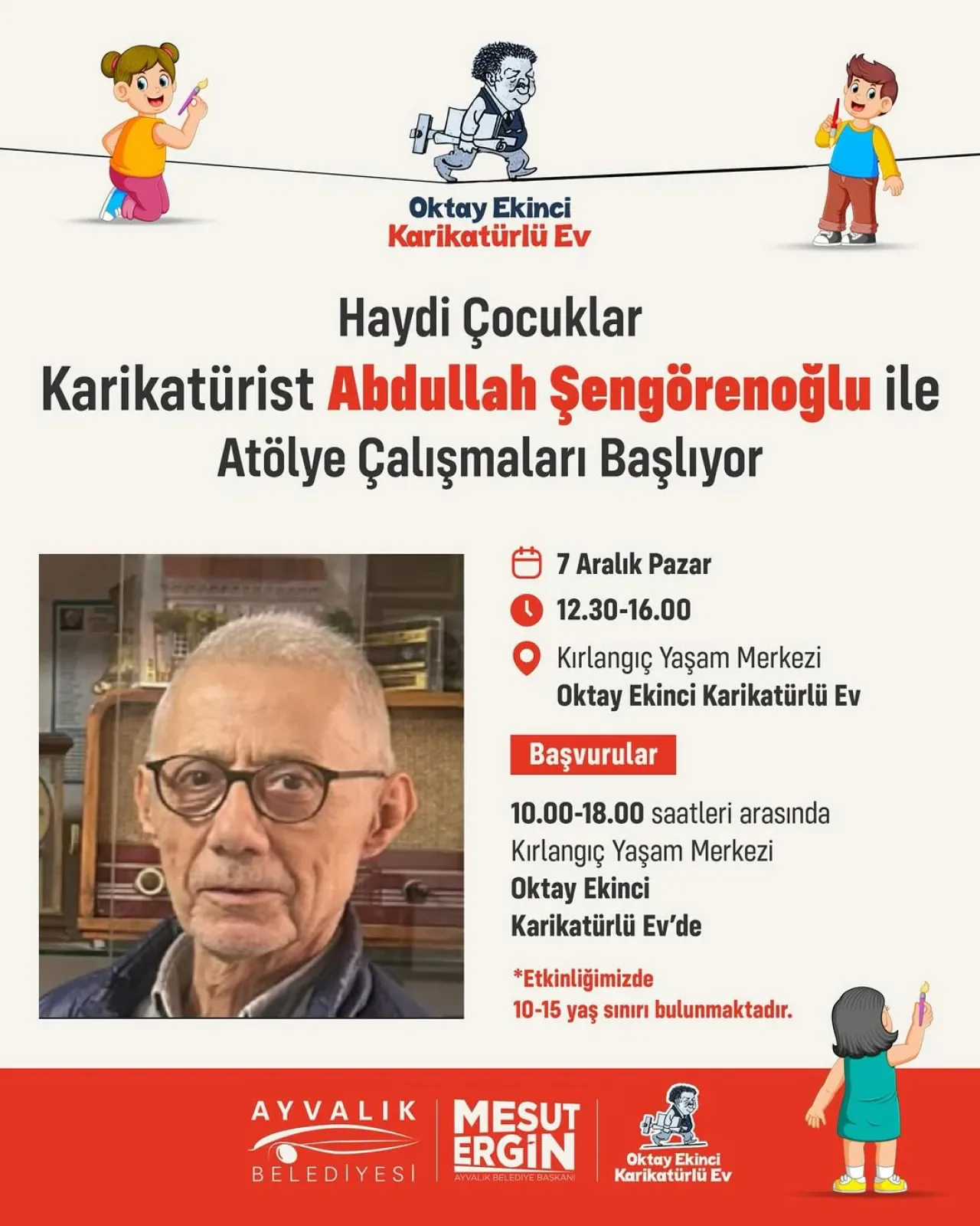 Ayvalık'ta Çocuklar İçin Karikatür Atölyesi: Abdullah Şengörenoğlu Eğitim Verecek Ayvalık'ta Çocuklar İçin Karikatür Atölyesi: Abdullah Şengörenoğlu Eğitim Verecek