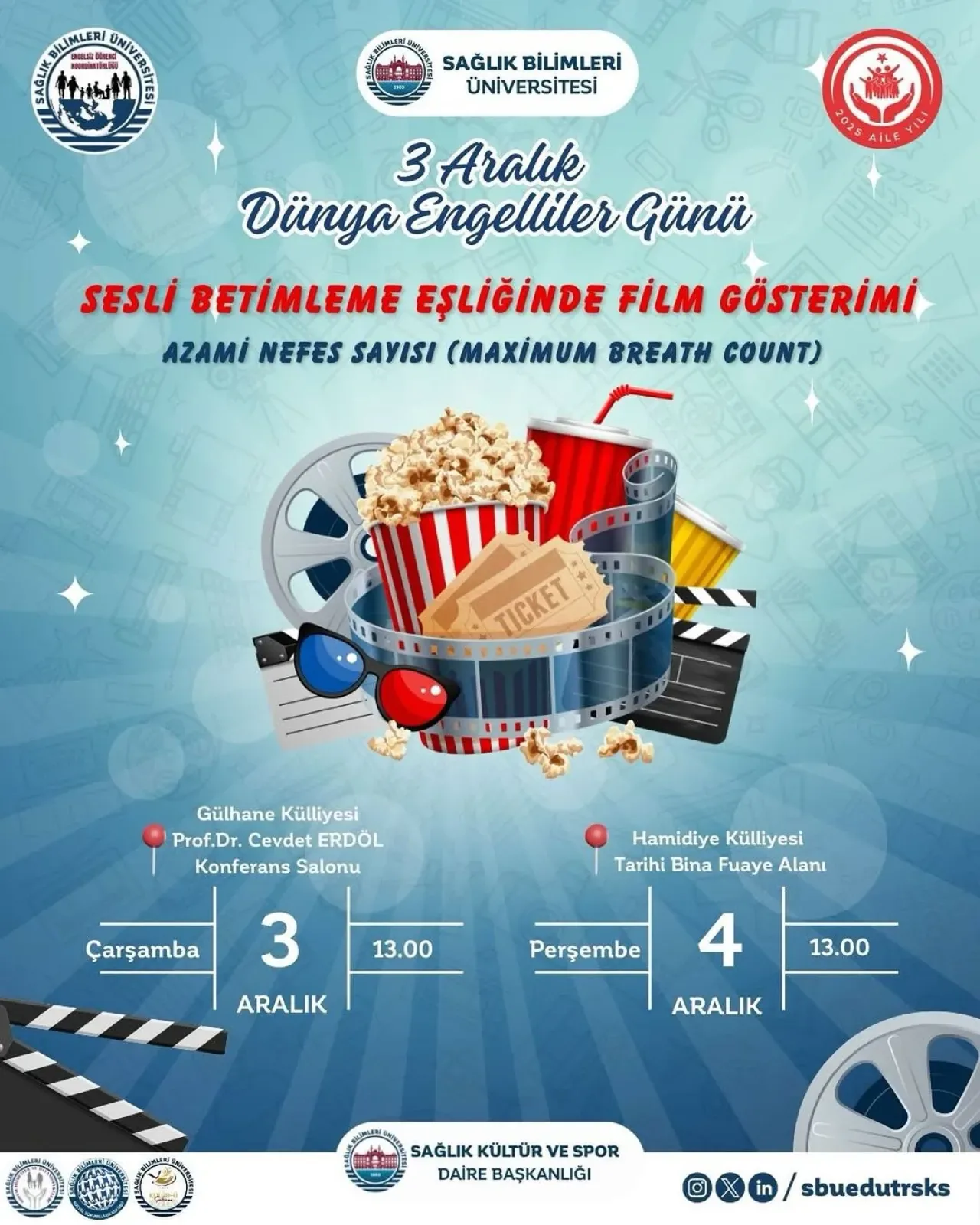 Sağlık Bilimleri Üniversitesi'nde Sesli Betimlemeli Film Gösterimi Sağlık Bilimleri Üniversitesi'nde Sesli Betimlemeli Film Gösterimi