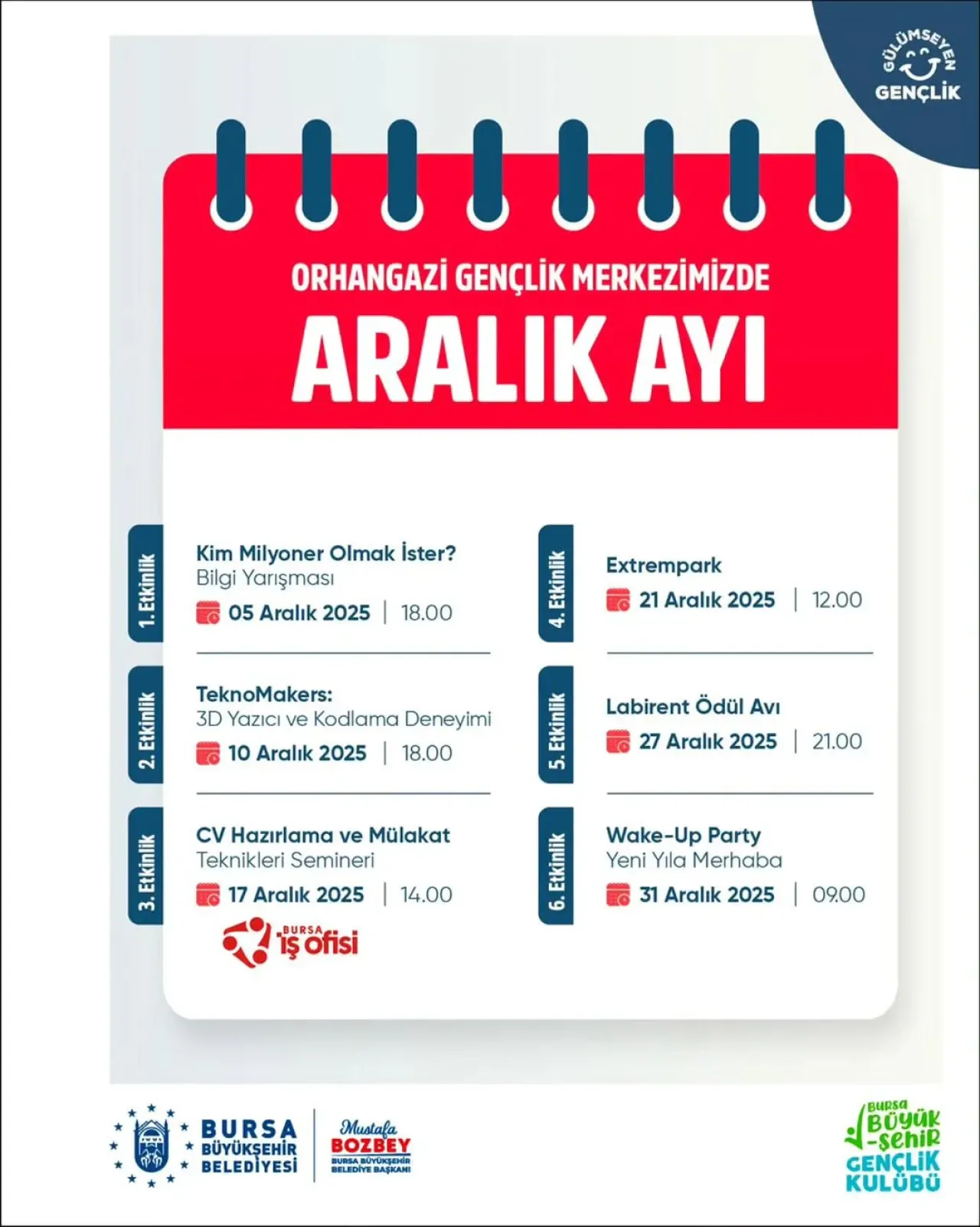Bursa Orhangazi Gençlik Merkezi Aralık Ayında Dopdolu Etkinlikler Düzenliyor Bursa Orhangazi Gençlik Merkezi Aralık Ayında Dopdolu Etkinlikler Düzenliyor