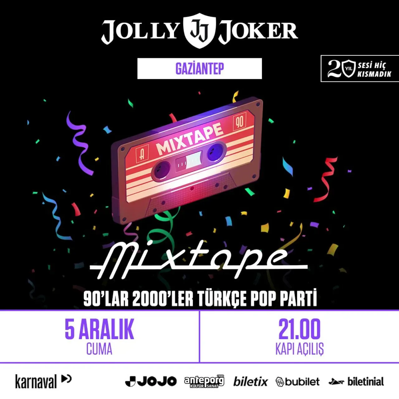 Mixtape 90'lar 2000'ler Türkçe Pop Gecesi Gaziantep'te Mixtape 90'lar 2000'ler Türkçe Pop Gecesi Gaziantep'te