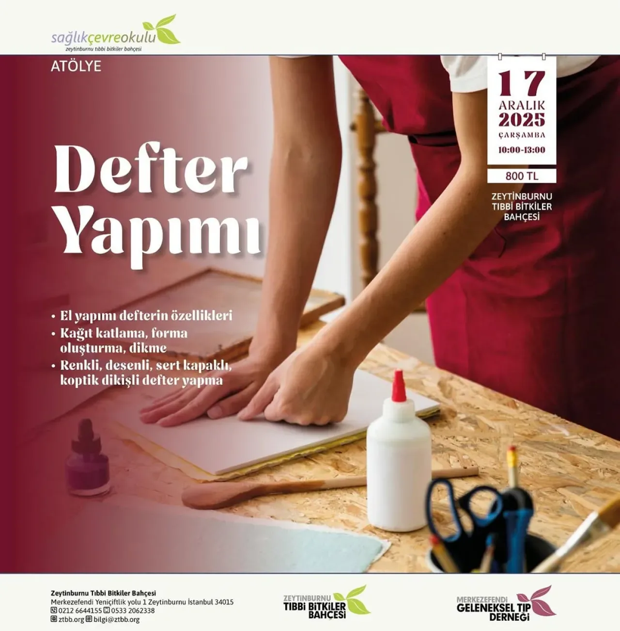 Tıbbi Bitkiler Bahçesi'nde El Yapımı Defter Atölyesi: Aralık Ayında Sanat ve Doğa Buluşuyor Tıbbi Bitkiler Bahçesi'nde El Yapımı Defter Atölyesi: Aralık Ayında Sanat ve Doğa Buluşuyor