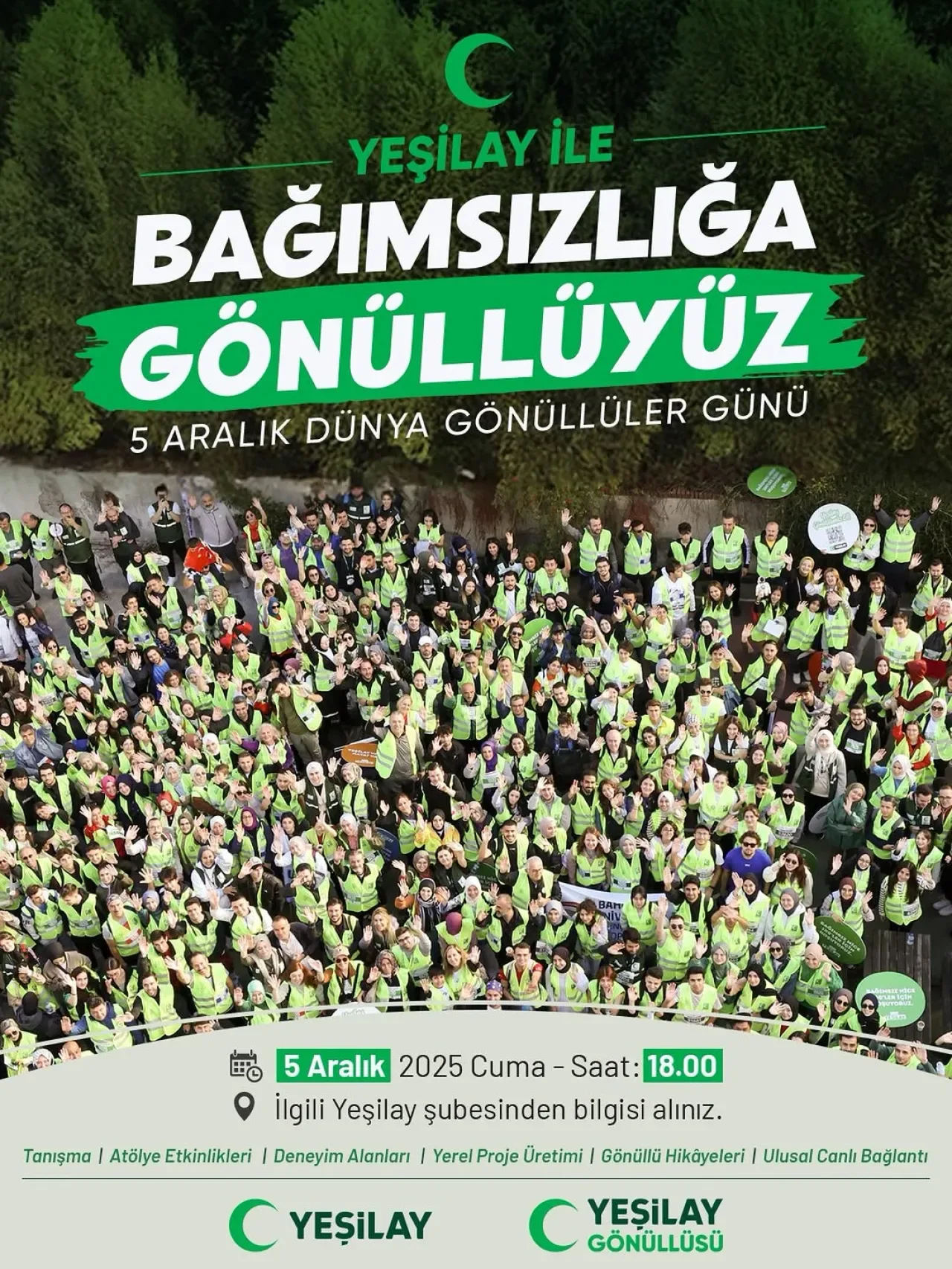 Yeşilay, Gönüllüler Günü'nde Tüm Türkiye'de Farkındalık için Seferber Oldu Yeşilay, Gönüllüler Günü'nde Tüm Türkiye'de Farkındalık için Seferber Oldu