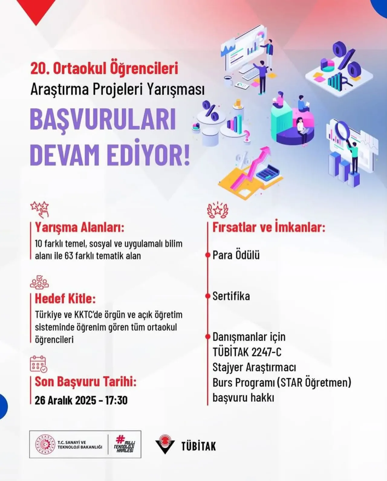 Ortaokul Öğrencilerine Bilim Yolculuğu: 2026 Araştırma Projeleri Yarışması Başvuruları Başladı Ortaokul Öğrencilerine Bilim Yolculuğu: 2026 Araştırma Projeleri Yarışması Başvuruları Başladı