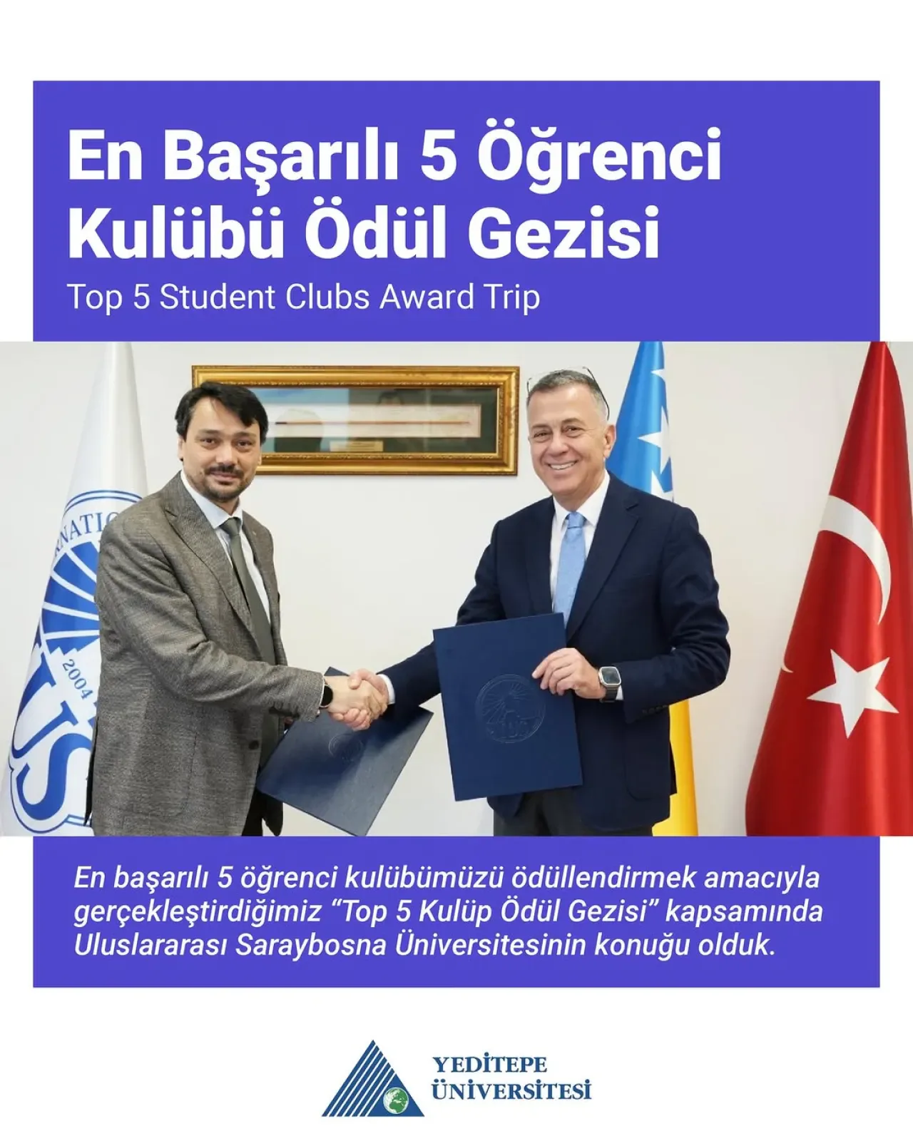 Yeditepe Üniversitesi, Saraybosna'da Akademik İş Birliği Anlaşması İmzaladı Yeditepe Üniversitesi, Saraybosna'da Akademik İş Birliği Anlaşması İmzaladı